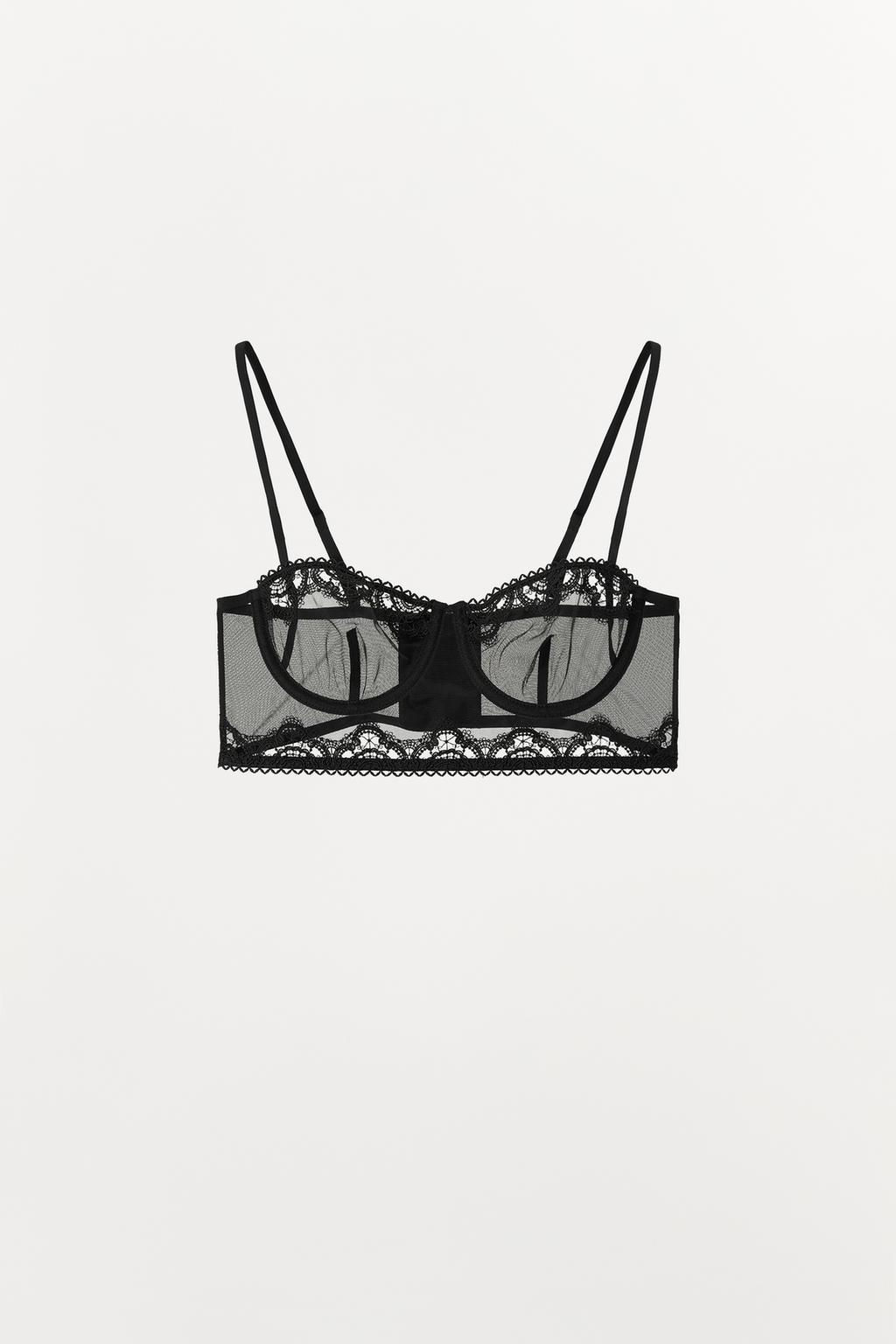 UNDERWIRED MESH AND LACE BRA - Zara фото 6