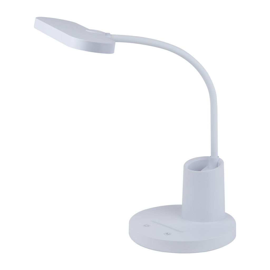 ULM-D603 10W/3000-6000K/DIM WHITE Светильник настольный светодиодный с подставкой под канцелярские принадлежности. Сенсорный выключатель. Диммер. Белый. TM Uniel