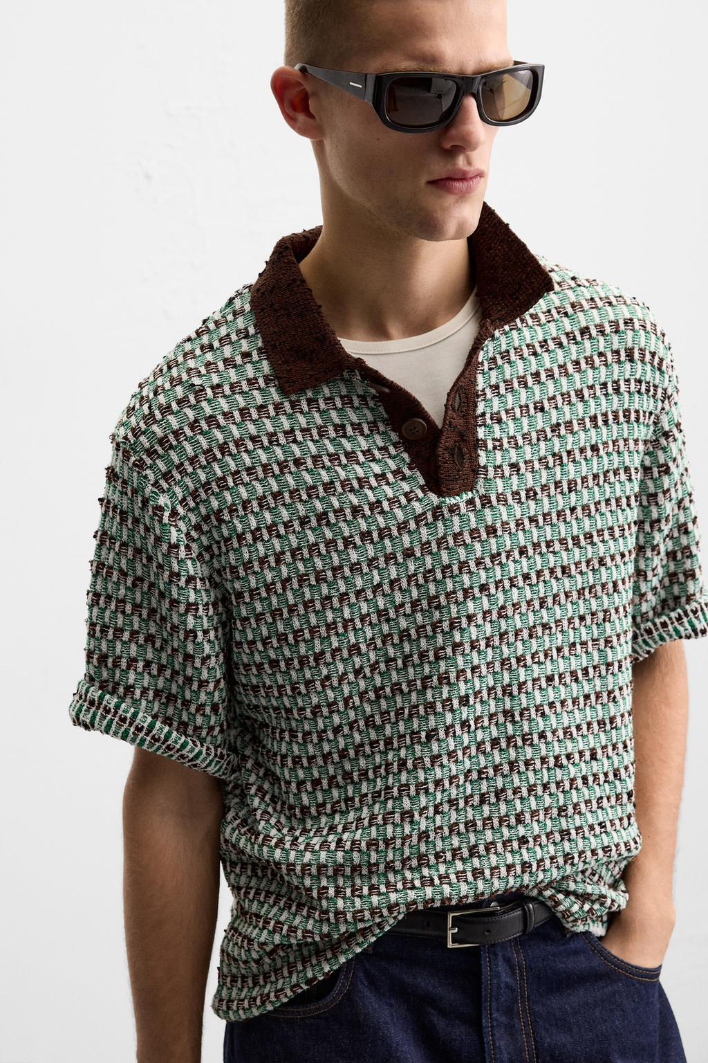 JACQUARD KNIT POLO SHIRT - Zara фото 6