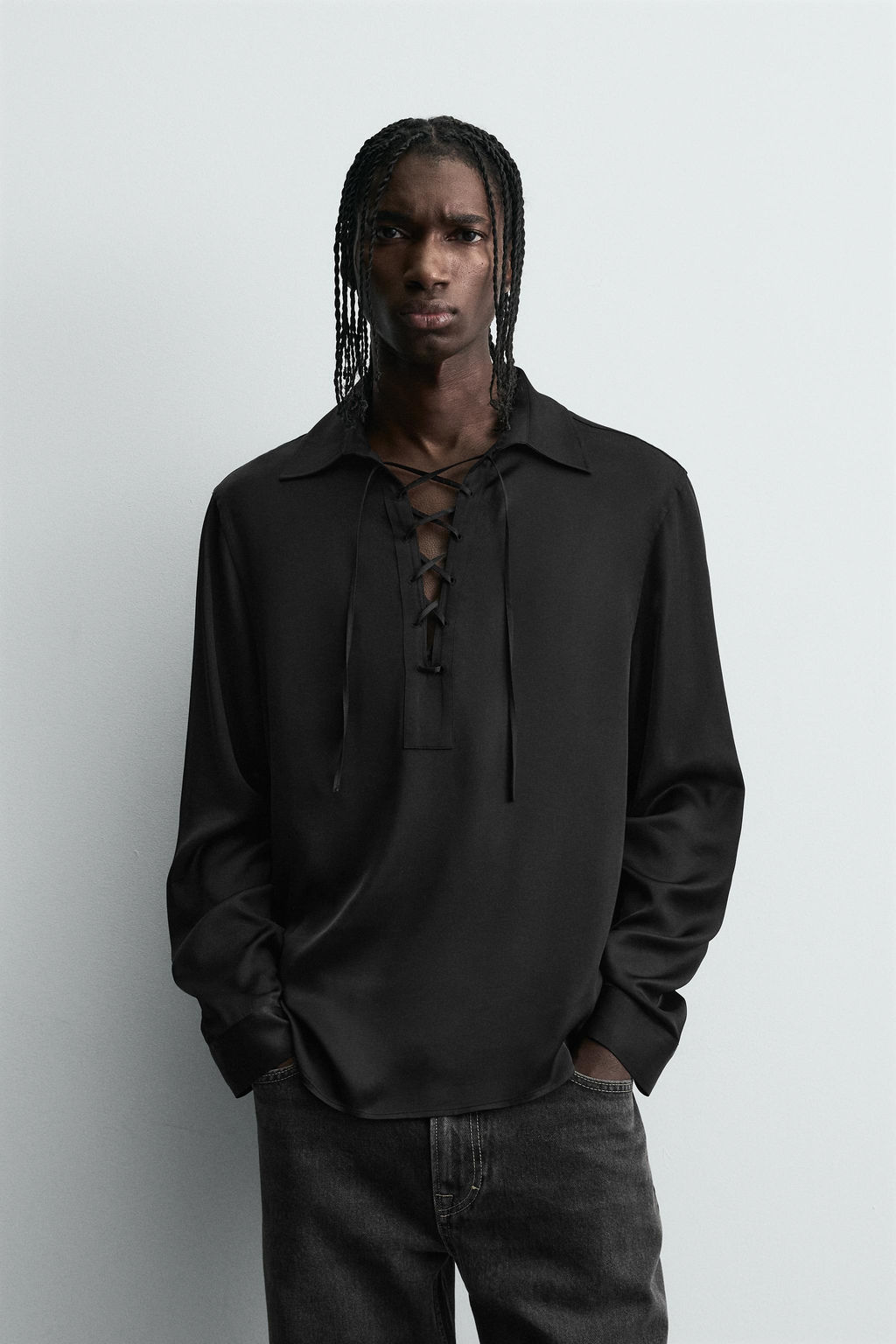 FLOWING POLO SHIRT WITH DRAWSTRING - Zara фото 2