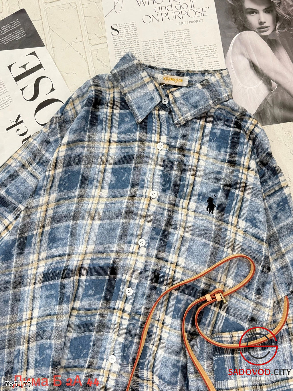 Женская рубашка в клетку - Bruno фото 2