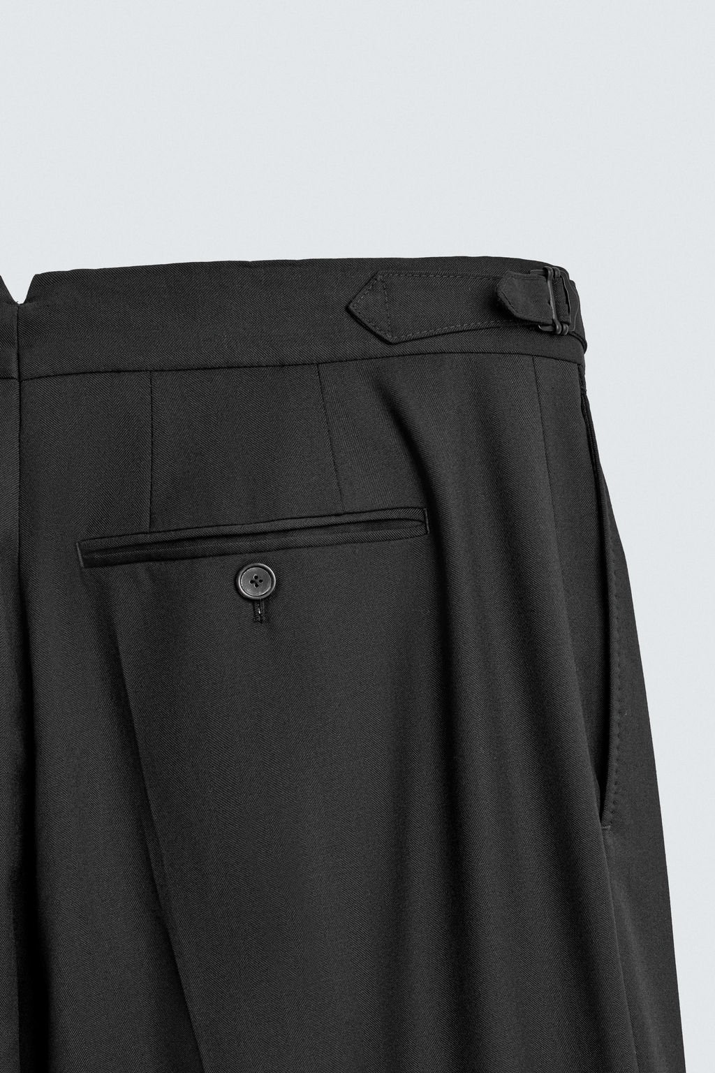 PANTAL?N PLIEGUES TRAJE 100% LANA / Negro - Zara фото 8