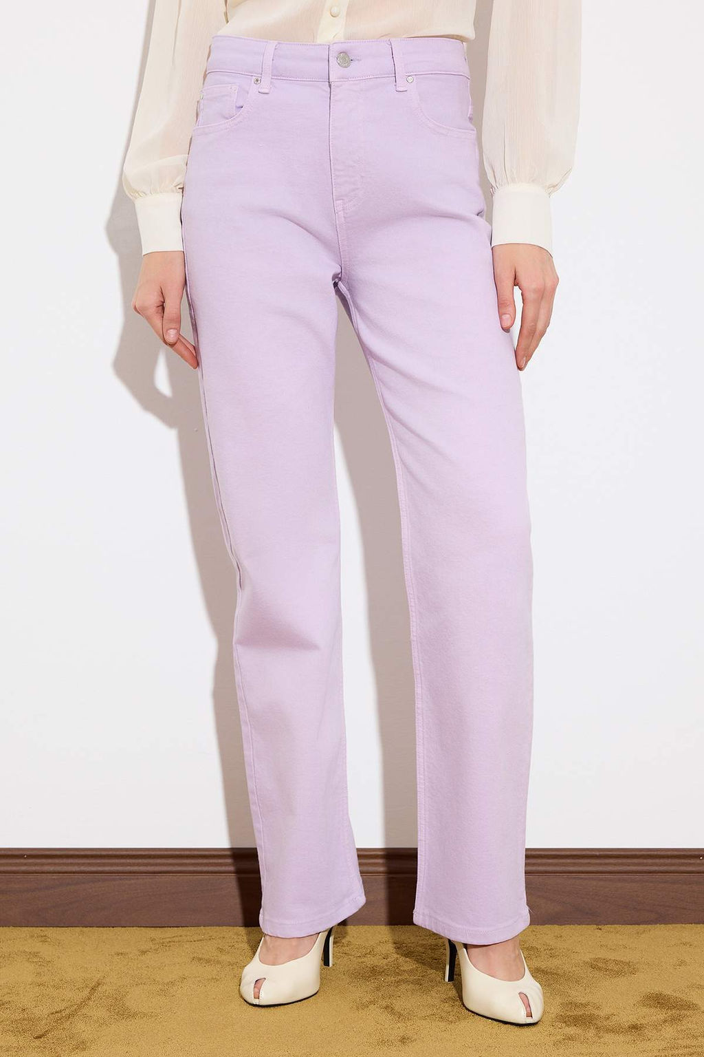 Limited Edition Lila Yuksek Bel Straight Jeans TWOSS26JE00241 - Trendyolmilla фото 3