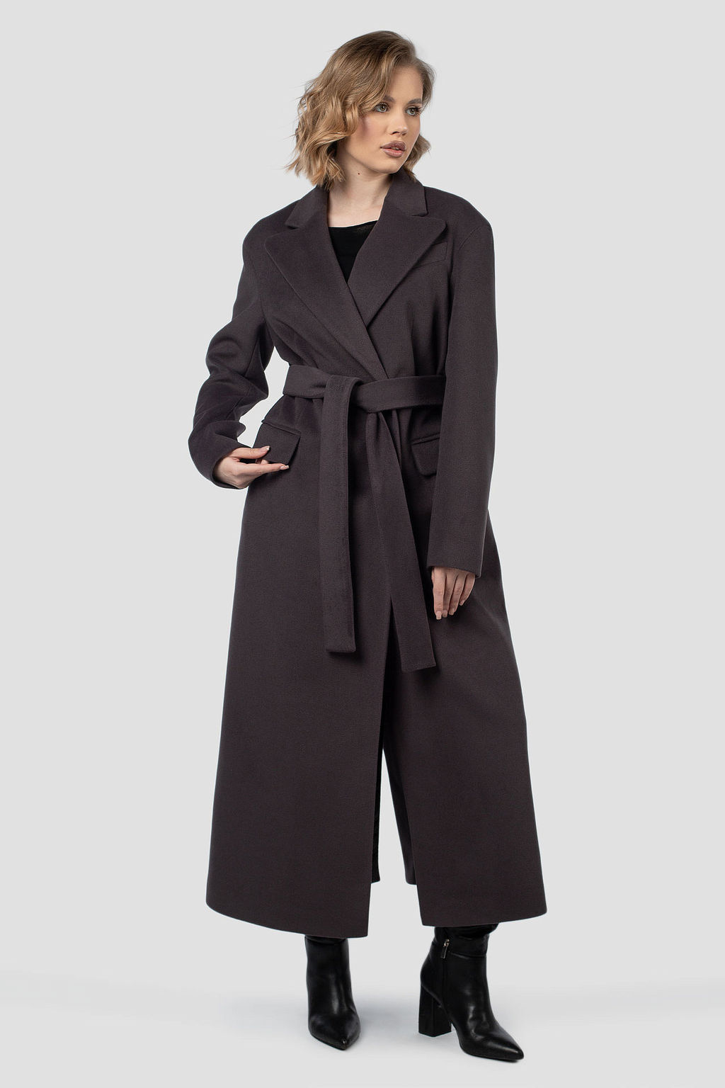 01-12172 Пальто женское демисезонное (пояс) - El podio фото 5