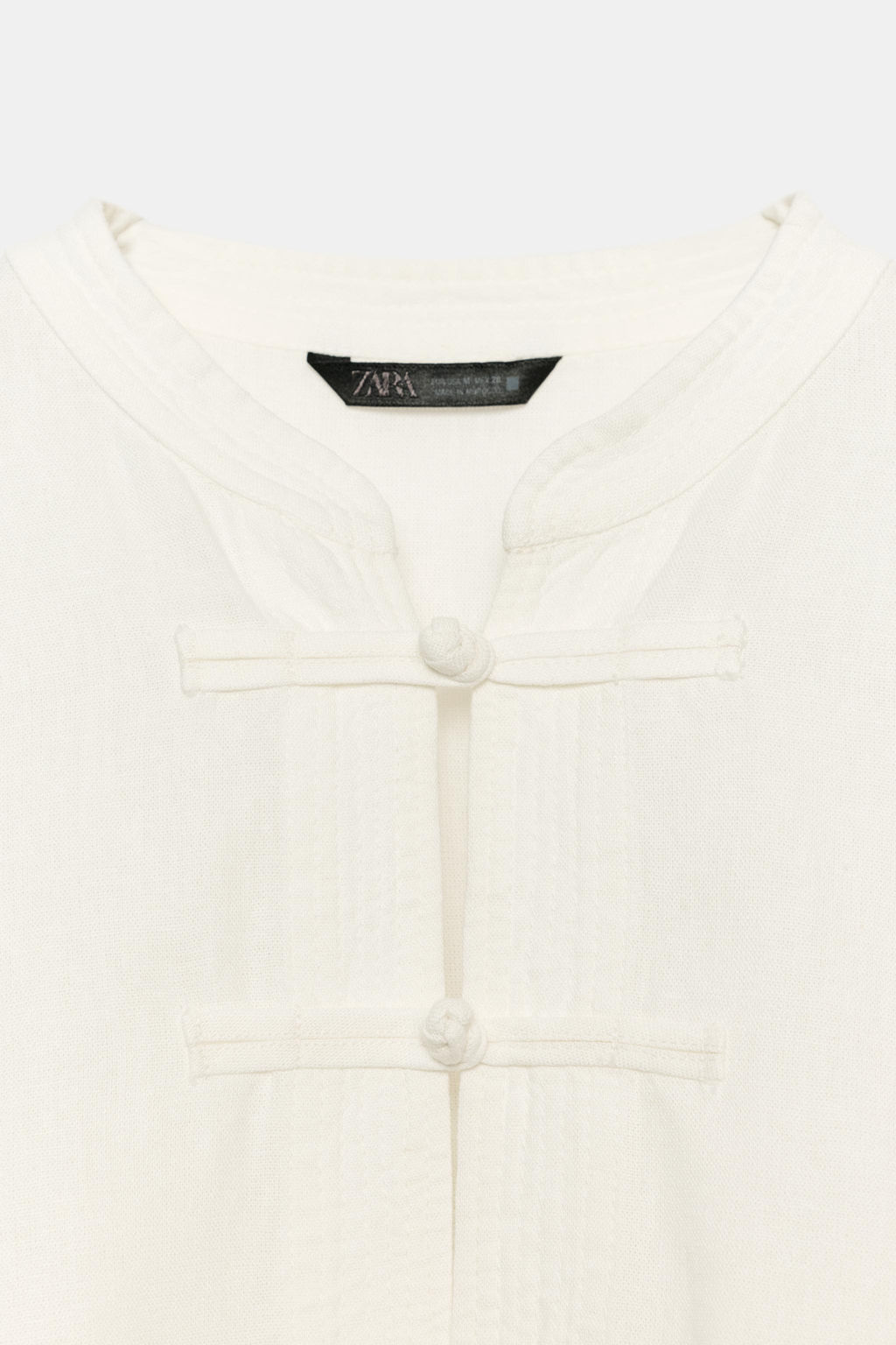 CAMISA OVERSIZE ALAMARES CON LINO / Blanco - Zara фото 10