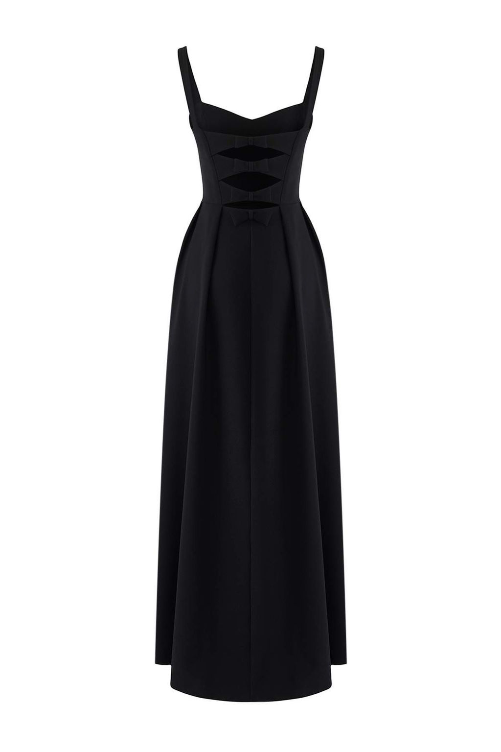 TRENDYOLMILLA Siyah A-Kesim S?rt Fiyonk Detayl? Dokuma Uzun S?k Abiye & Mezuniyet Elbise TPRSS25AE00020  фото 23