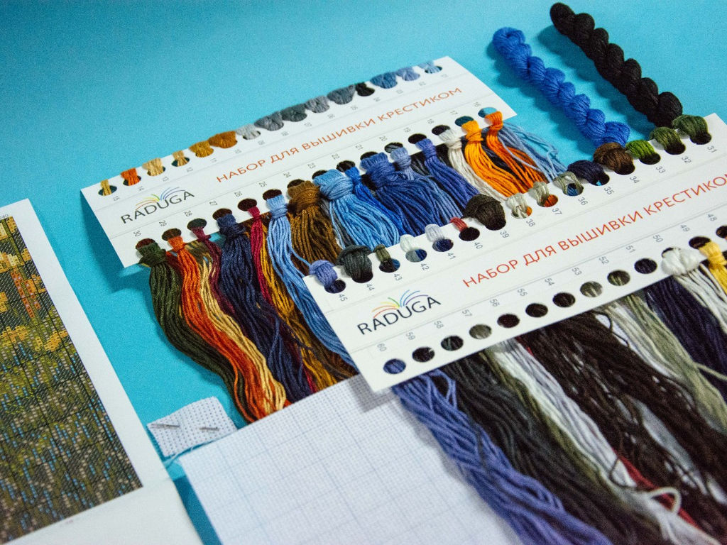 Вышивка крестиком 40х50см, Семья лис