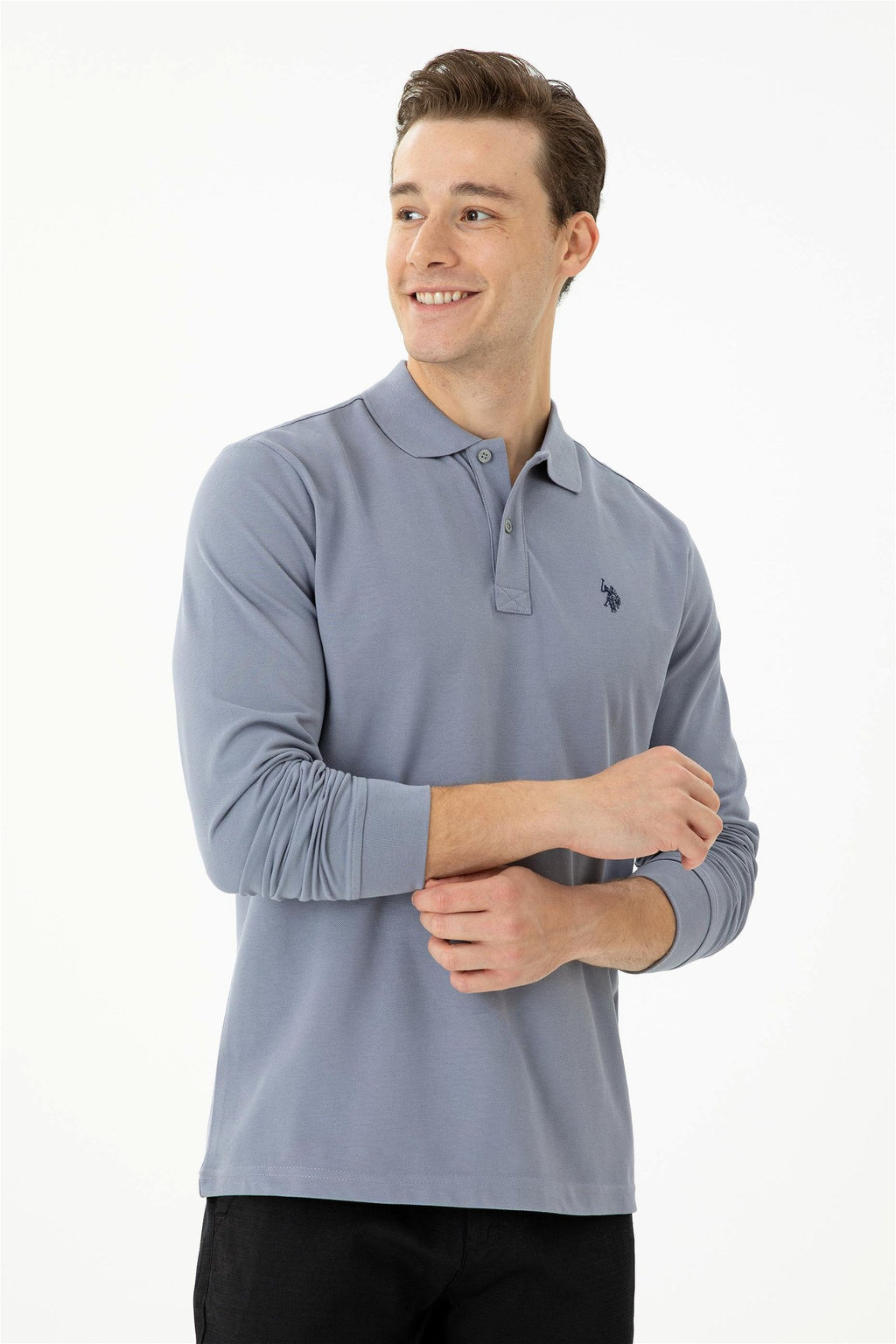 U. S. Polo Assn / Мужской серый базовый свитшот - U.s. polo assn фото 3