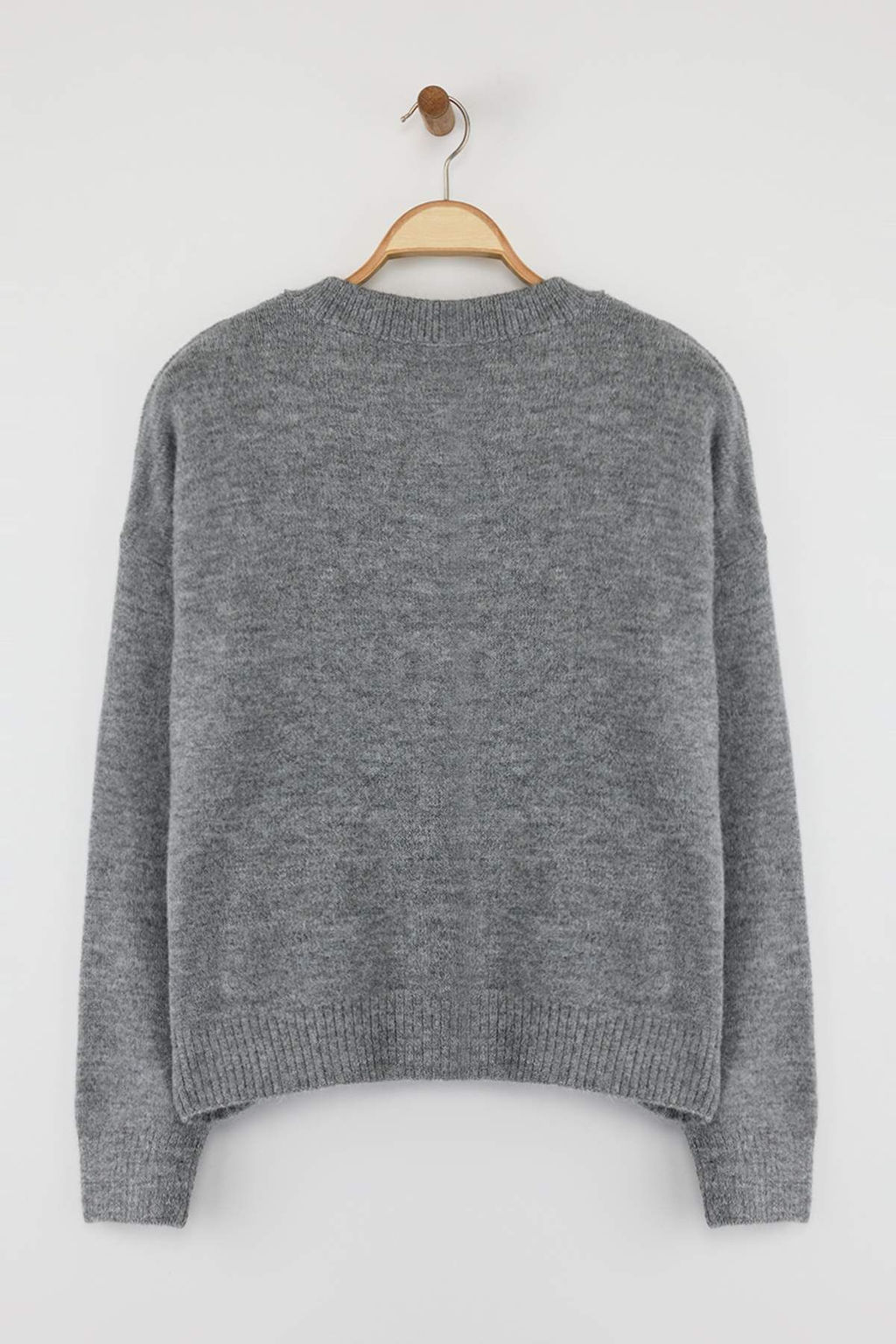 Wardrobe Essentials Antrasit Alpaka Yunu Kar?s?ml? Genis Kal?p Triko H?rka | TWOAW26HI00089