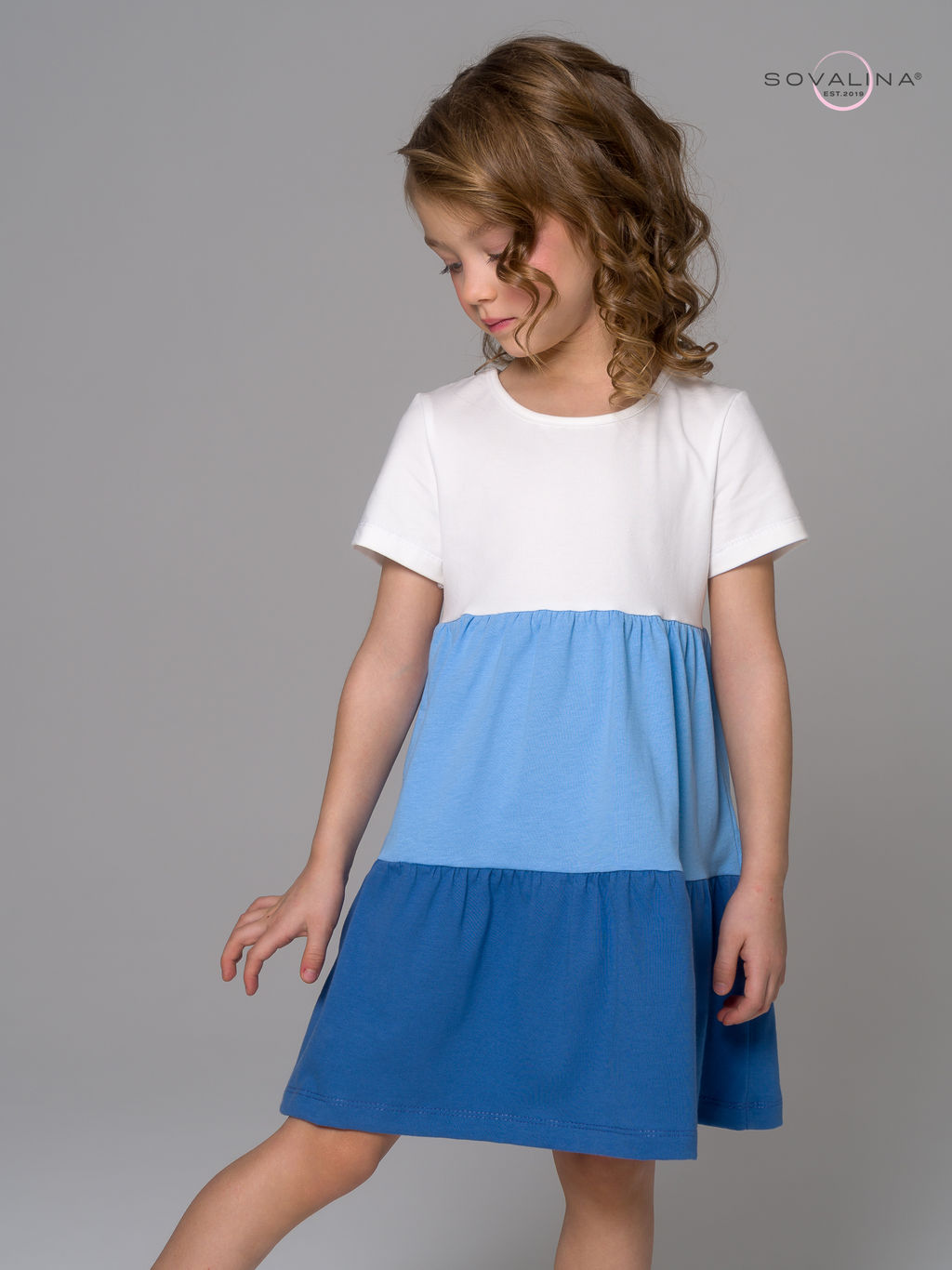 Платье Тия тофу-голубой-синий - Sovalina фото 15