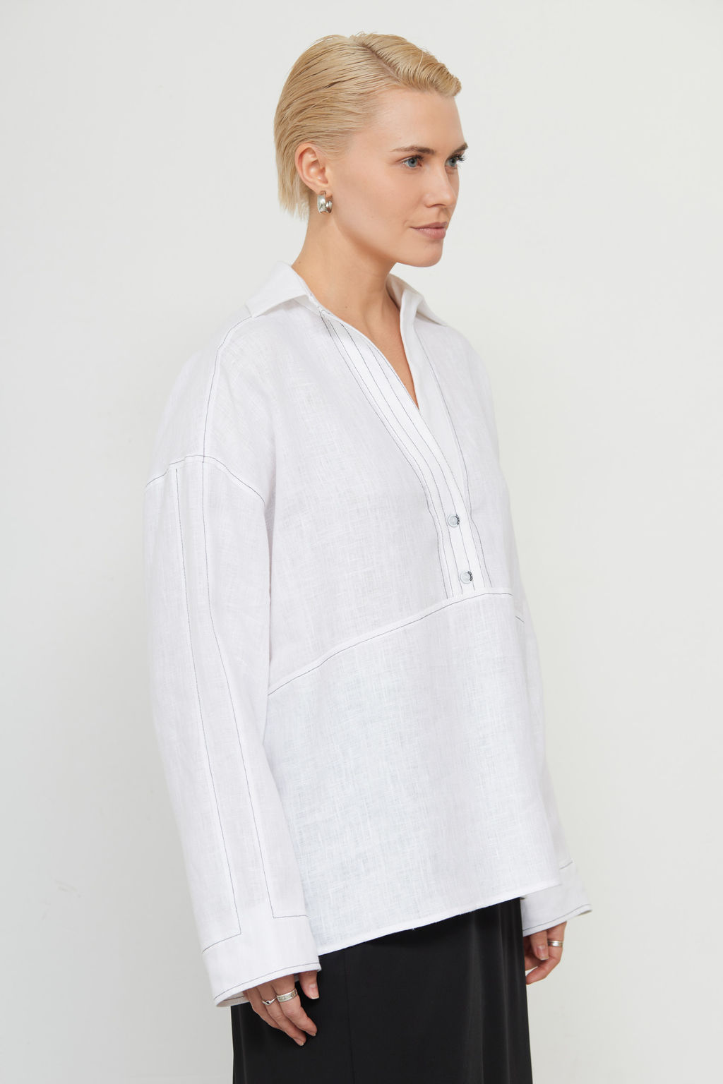 Рубашка oversize изо льна GRIOL  фото 7