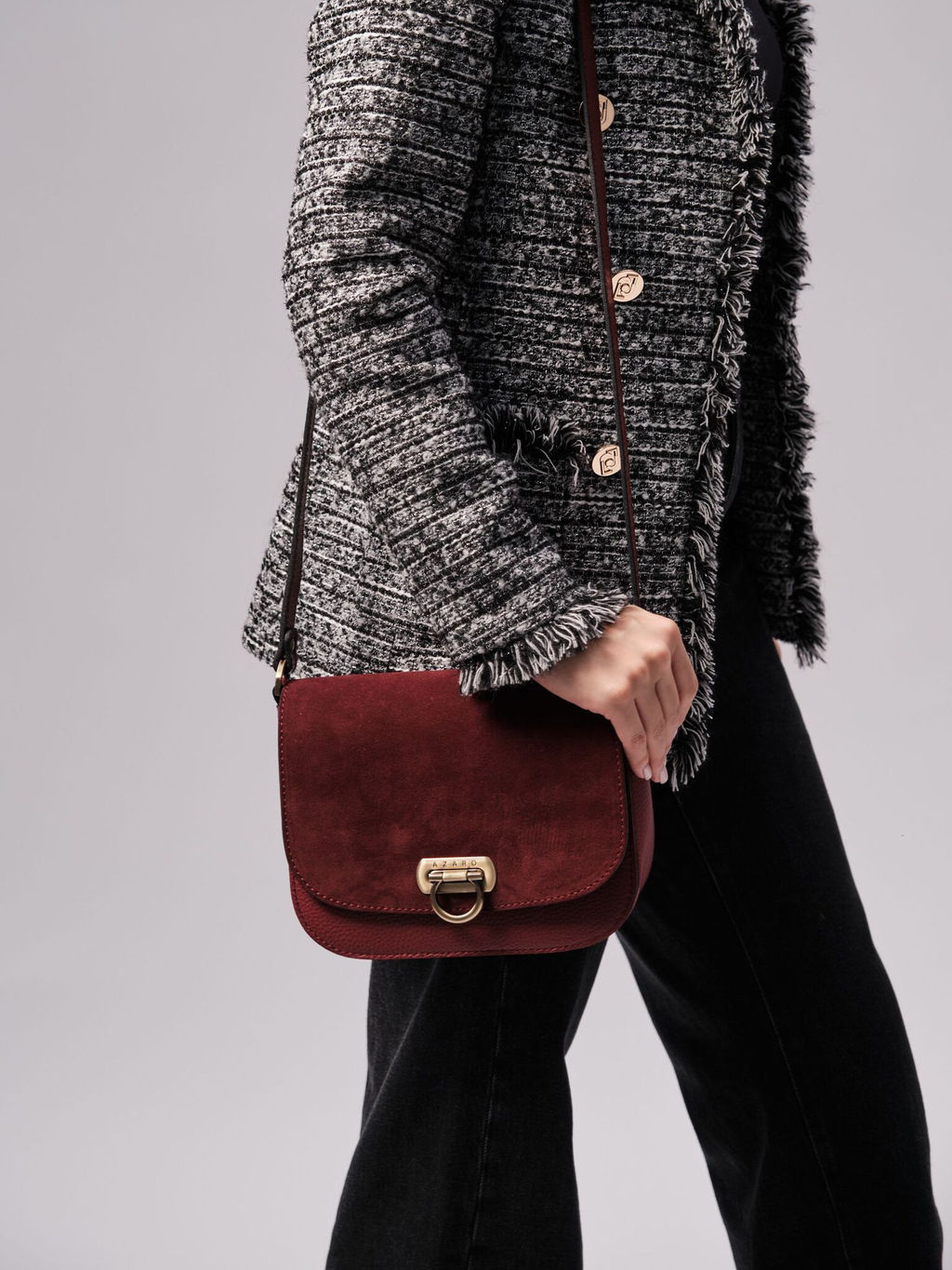 Сумка замшевая Azaro 30741 бордовое вино