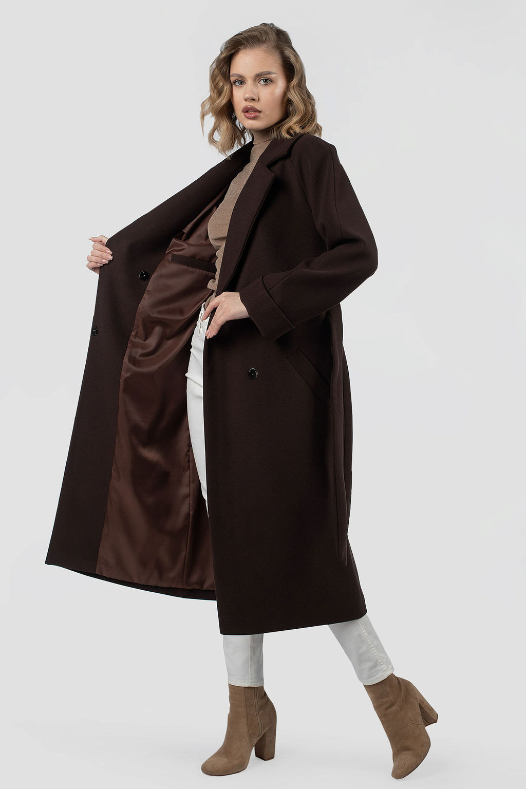 01-12224 Пальто женское демисезонное (пояс) - El podio фото 3