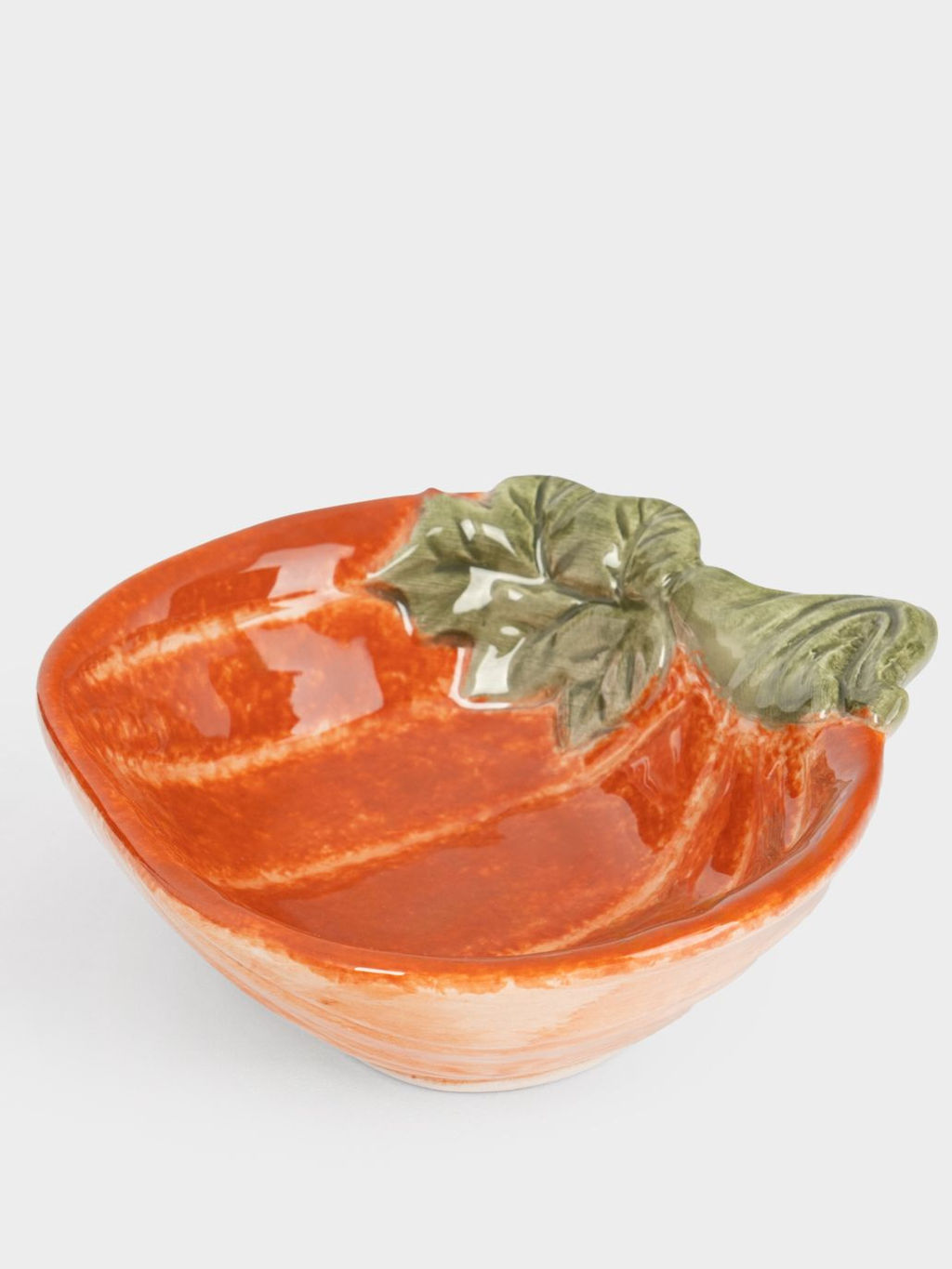 Пиала, 15х14х5 см, 540 мл, керамика D, оранжево-зеленая, Тыква с листом, Bright pumpkin - Anna lafarg фото 4