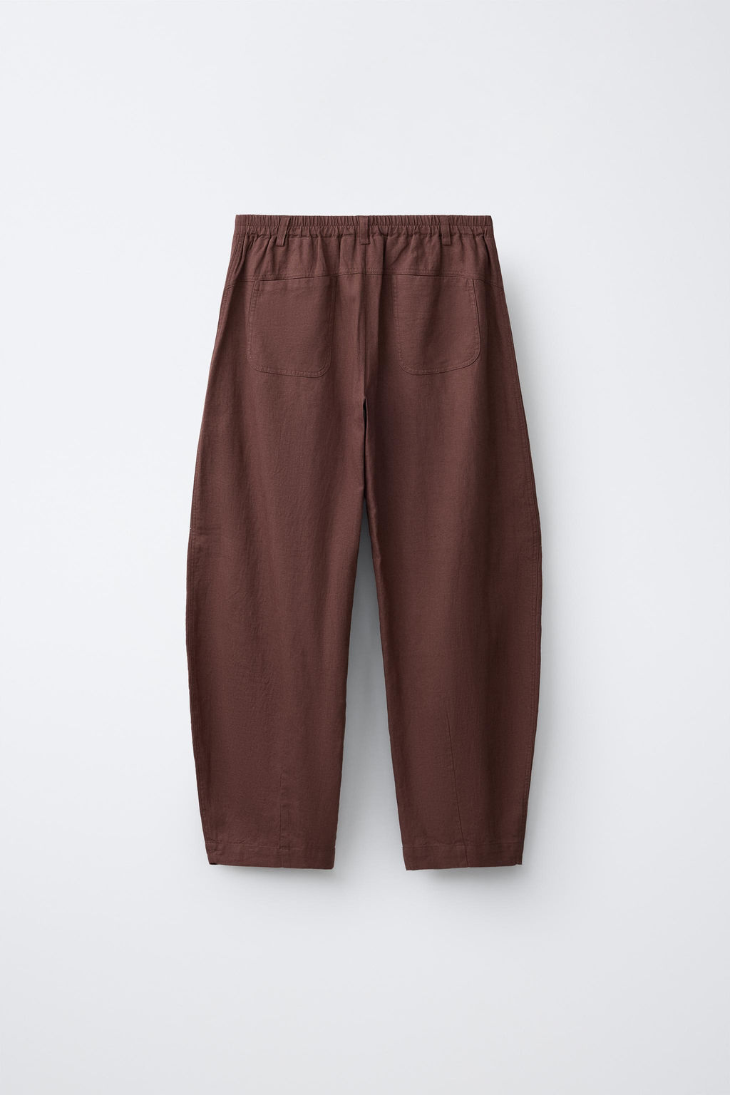 PANTAL?N BARREL CON LINO / Marr?n - Zara фото 3
