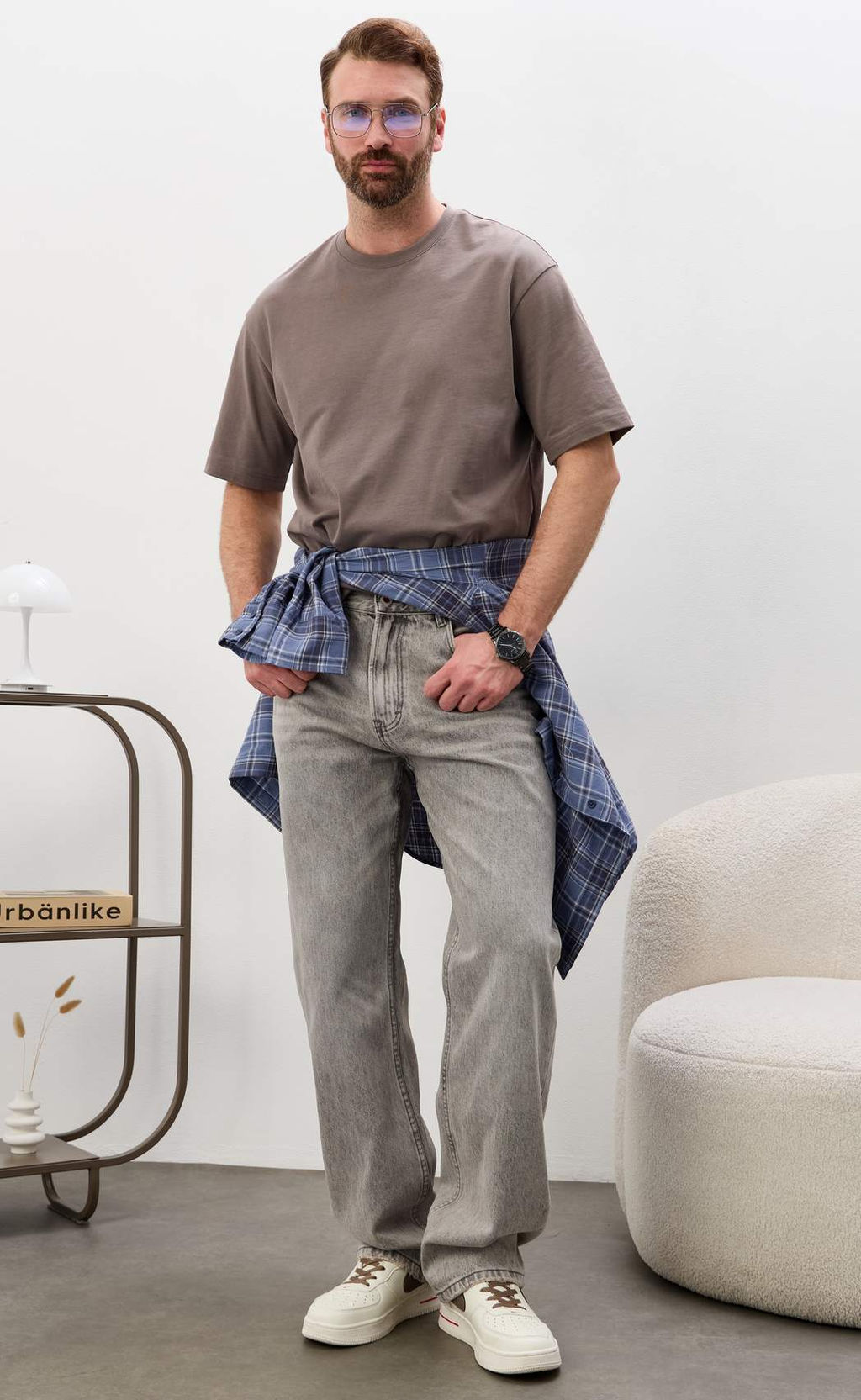 Джинсы Fine Joyce F611-0162R светло-серый хлопок  фото 8