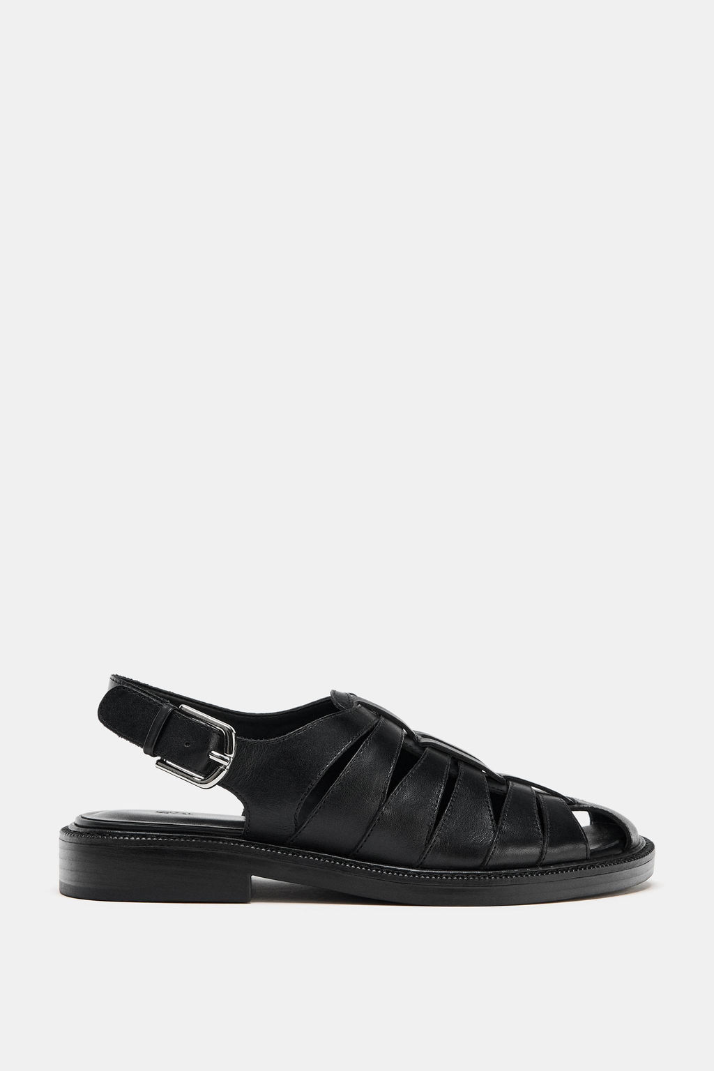 LEATHER SLINGBACK CAGE SANDALS - Zara фото 3