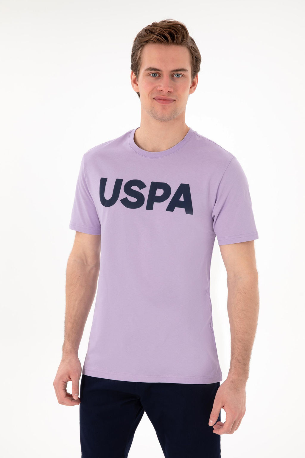 Erkek Regular Fit Bisiklet Yaka Lila Basic Ti__rt Sepette S_rpriz _ndirim