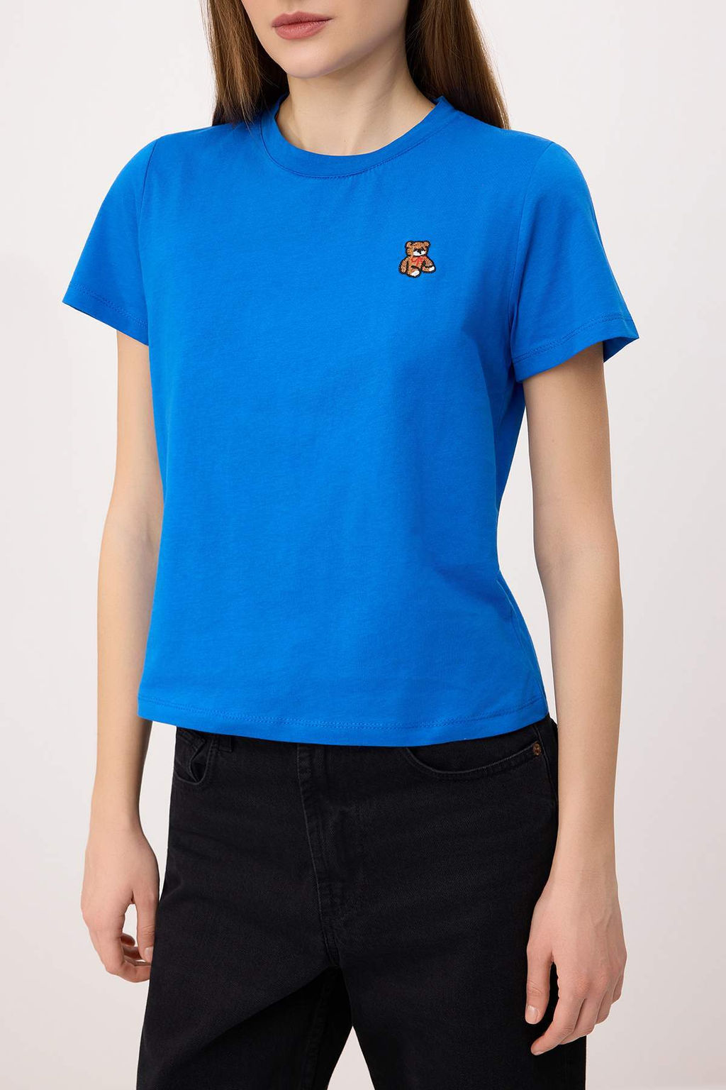 Sar? Regular/Normal Kal?p K?sa Kollu Nak?sl? Tok %100 Pamuk Orme T-shirt TWOSS26TS00232 - Trendyolmilla фото 11