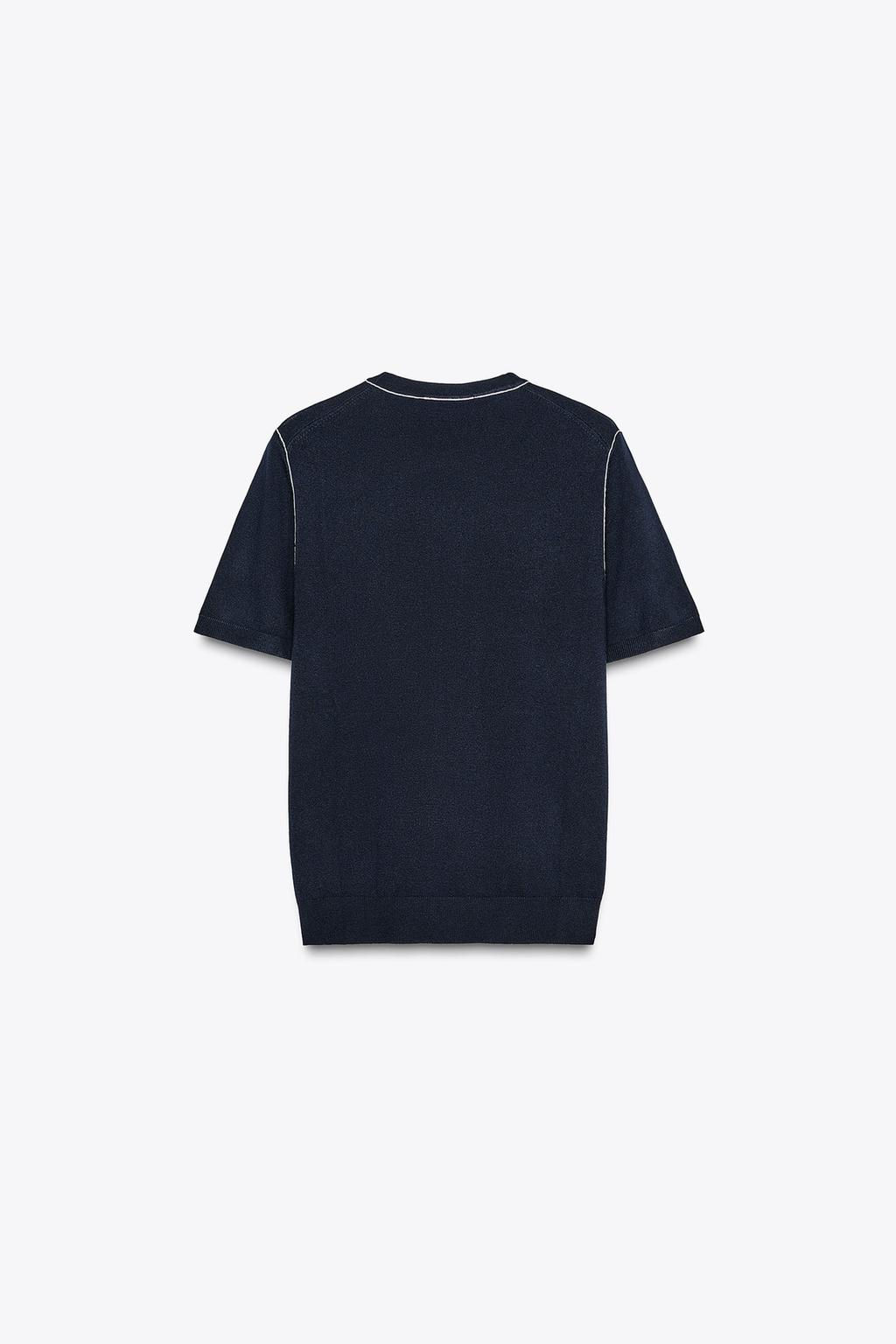 SHORT SLEEVE KNIT TOP WITH PIPING - Zara фото 33