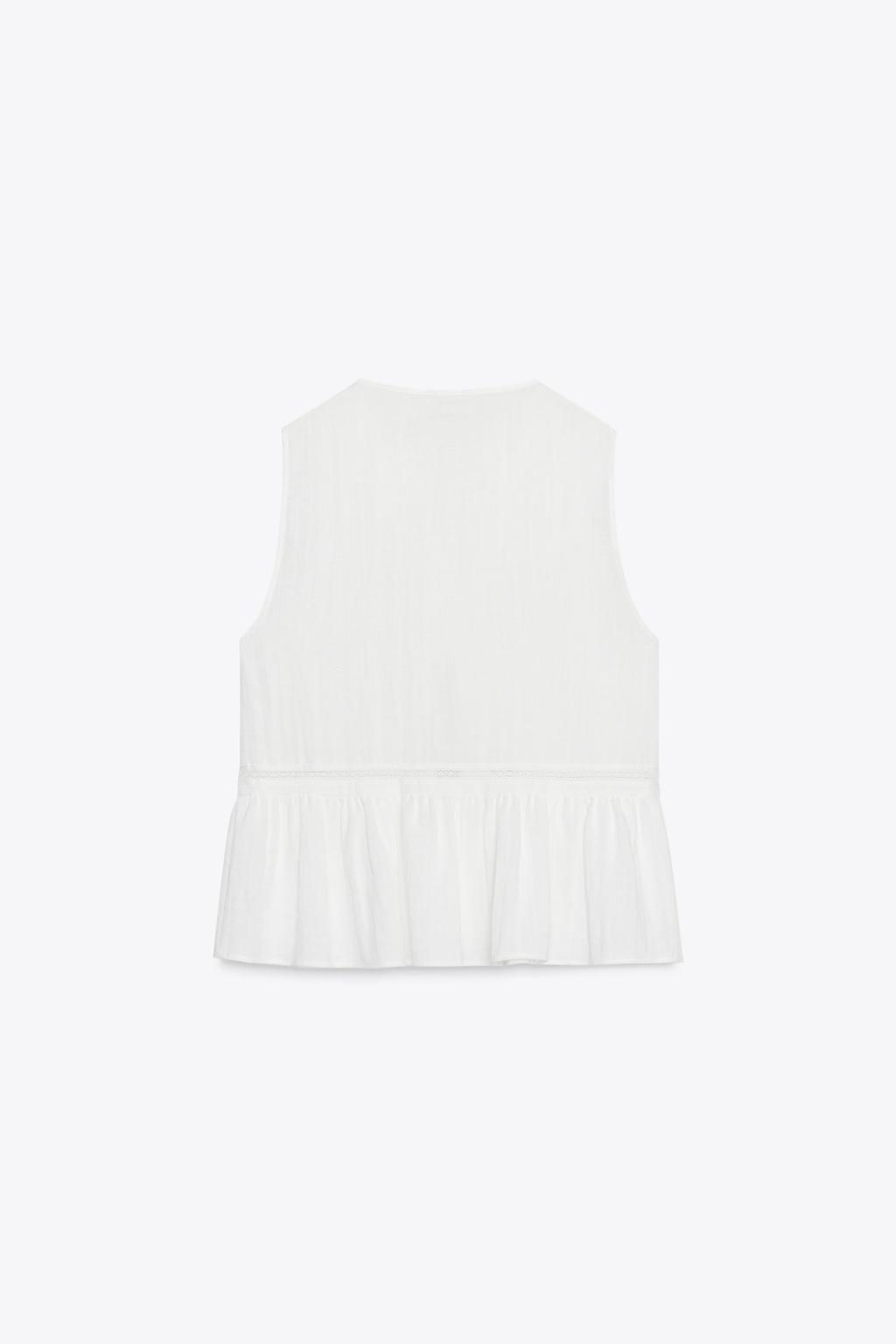 TOP WITH TIES AND TUCKS - Zara фото 6