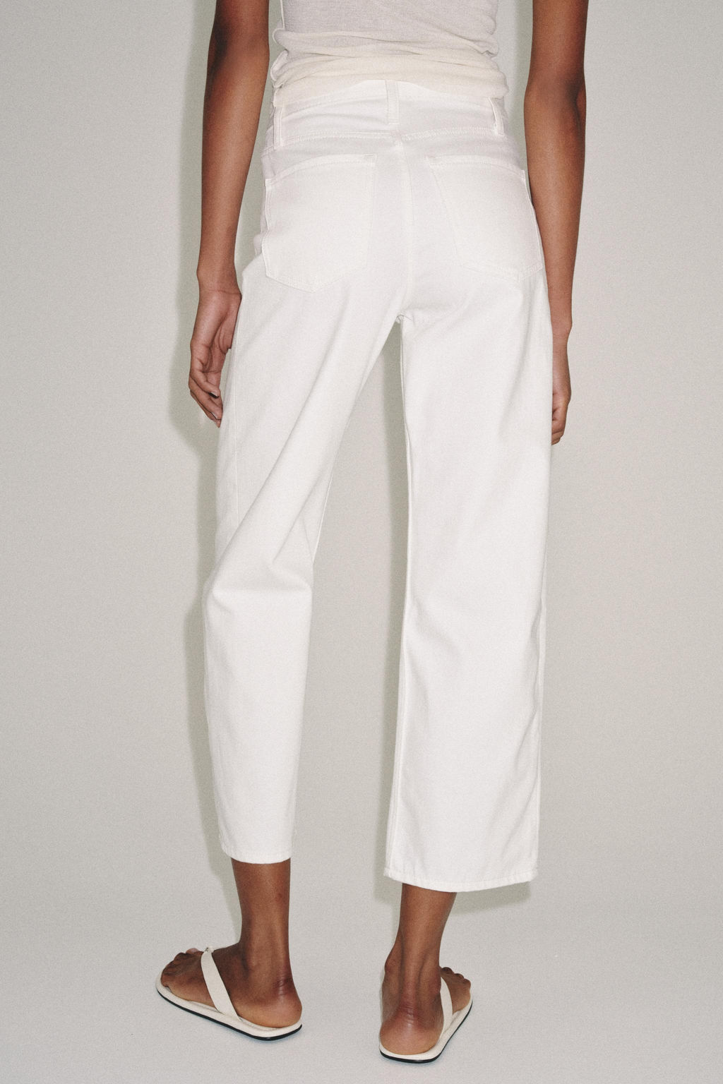JEANS ZW COLLECTION ANKLE RELAXED TIRO MEDIO / Blanco - Zara фото 4