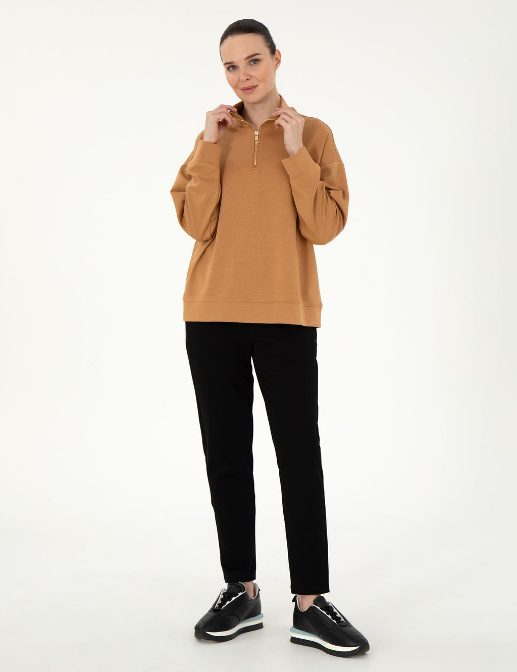 Camel Regular Fit Modal Kuma_ Sweatshirt