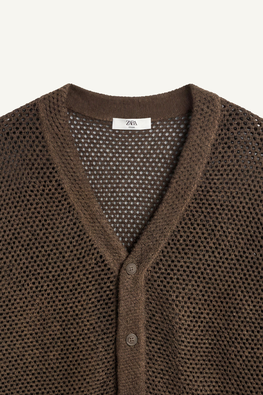 C?RDIGAN RELAXED FIT CROCHET / Marr?n - Zara фото 6