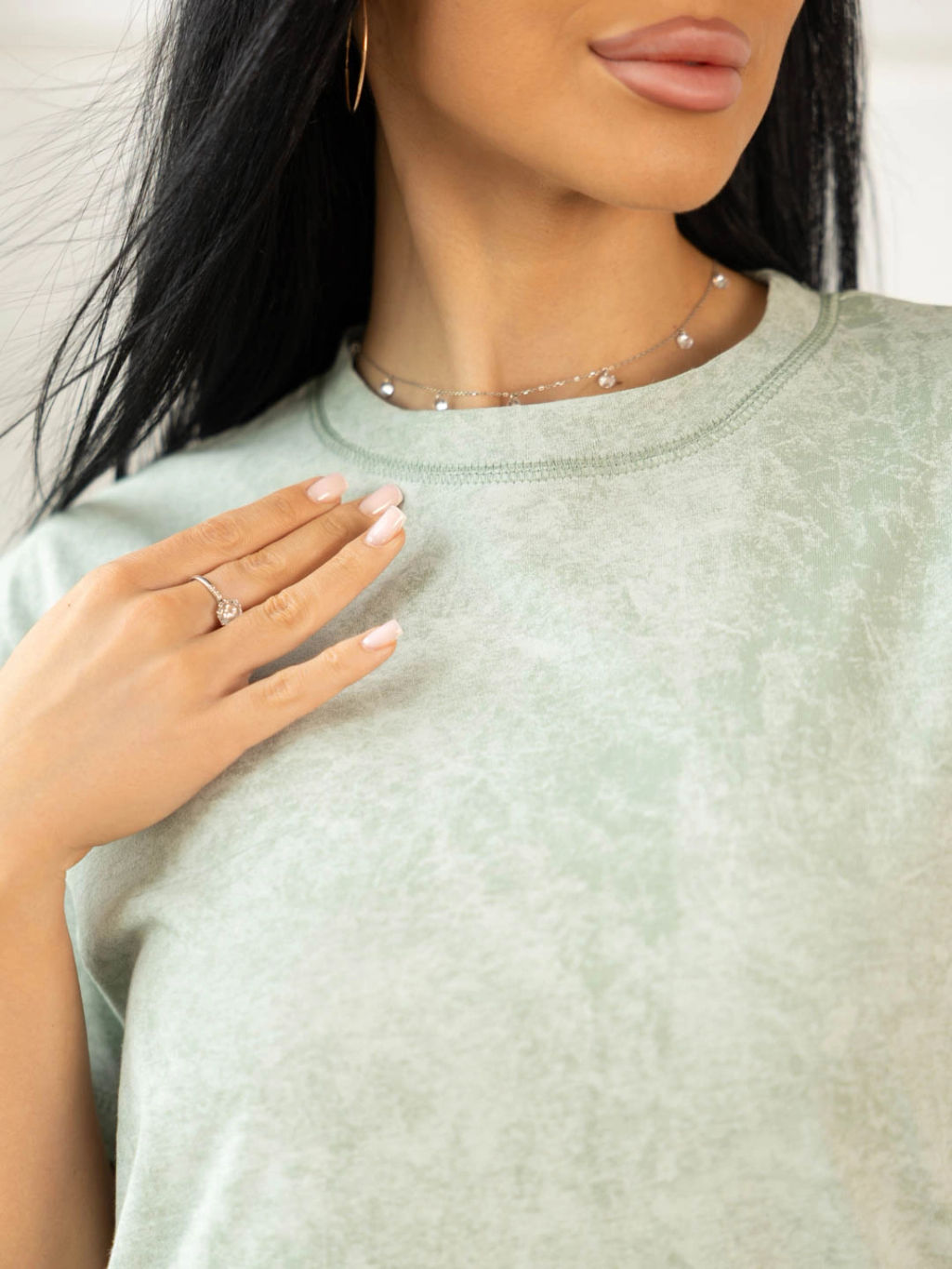 Футболка женская, цвет зеленый