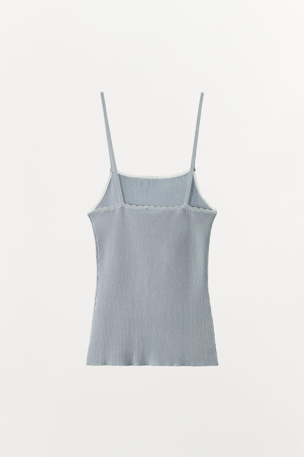 RIBBED KNIT STRAPPY TOP - Zara фото 7