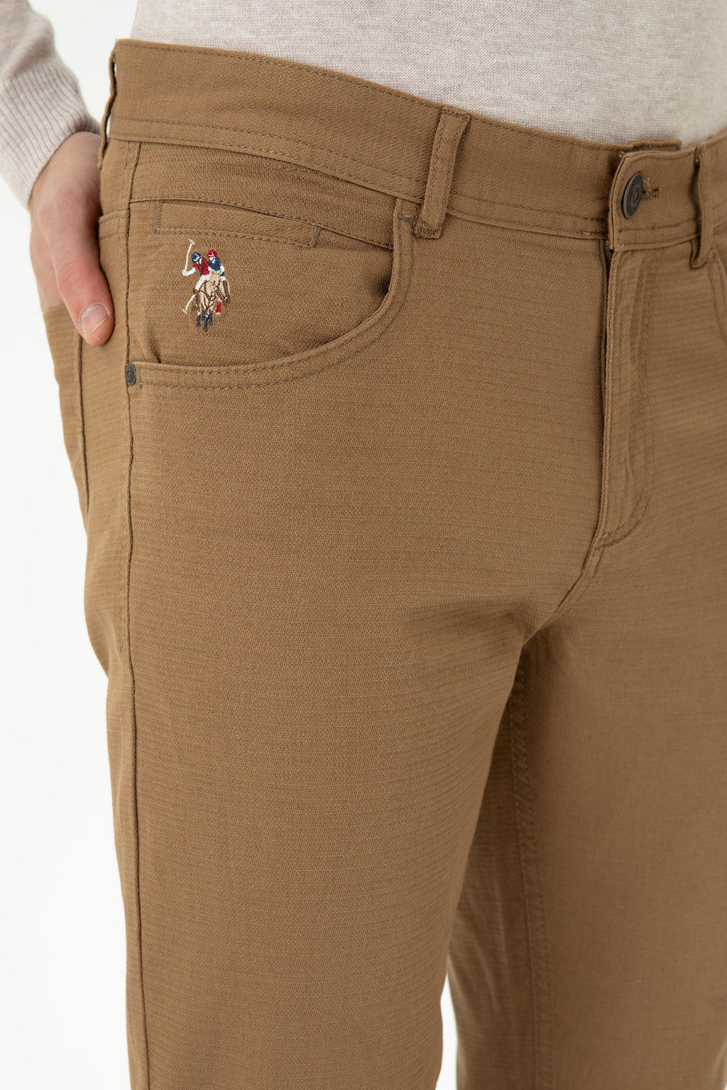 Мужские брюки светло-коричневого цвета из плотной ткани/чиносы Неожиданная скидка в корзине - U.s. polo assn фото 5