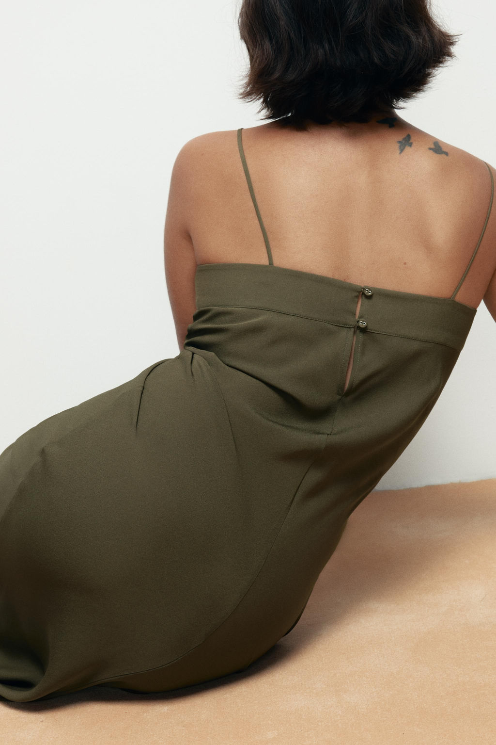 100% SILK STRAPPY MIDI DRESS - Zara фото 4