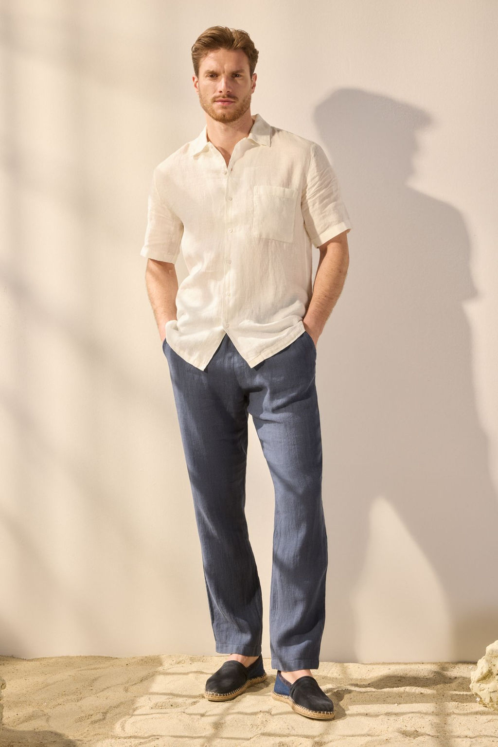 TRENDYOL MAN Premium Gri %100 Keten Straight Fit Lastikli Beli Baglamal? Pantolon TMNSS24PL00018 - Trendyolmilla фото 10