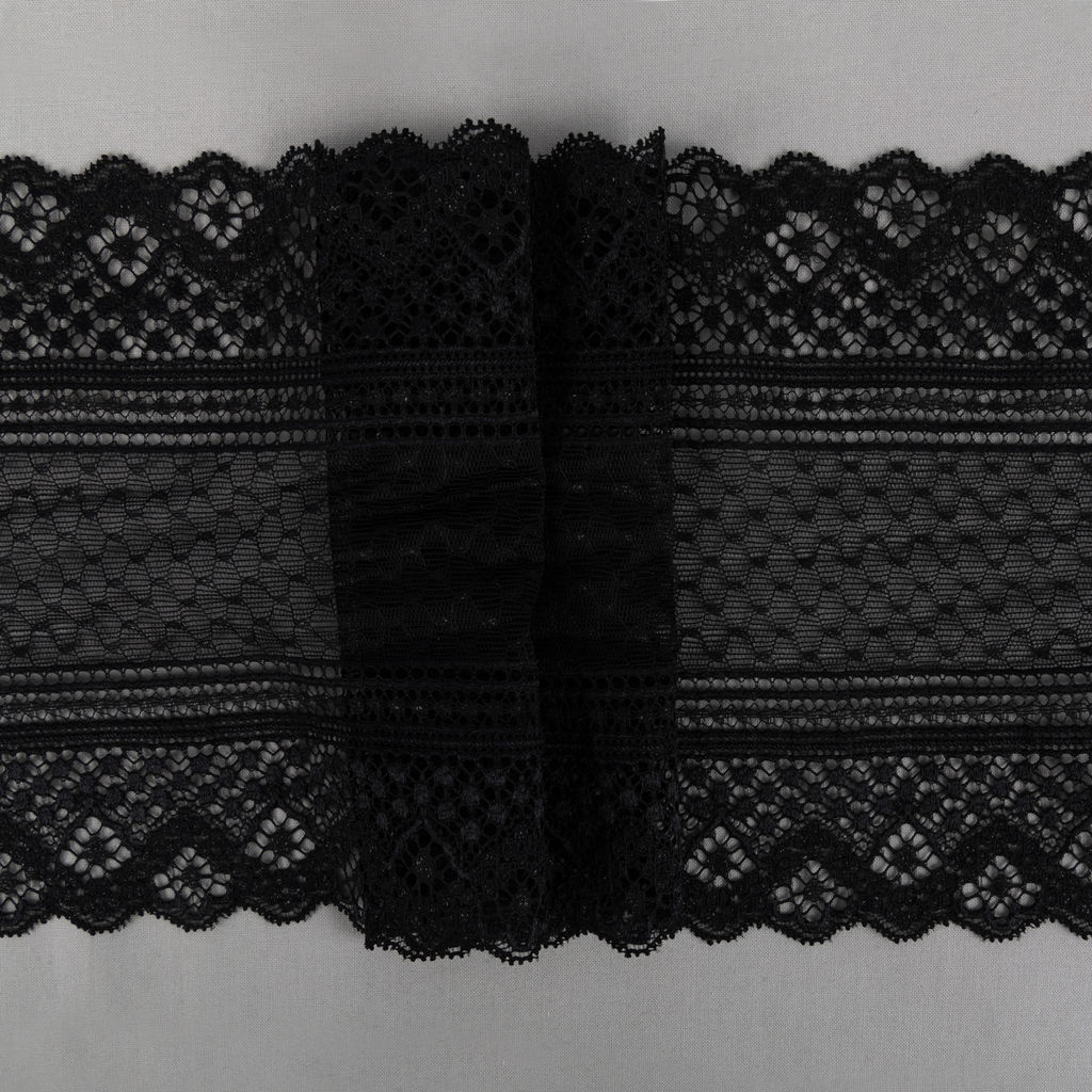 Кружево BLITZ эластичное 180 мм BLST-30 на бобине Турция черный