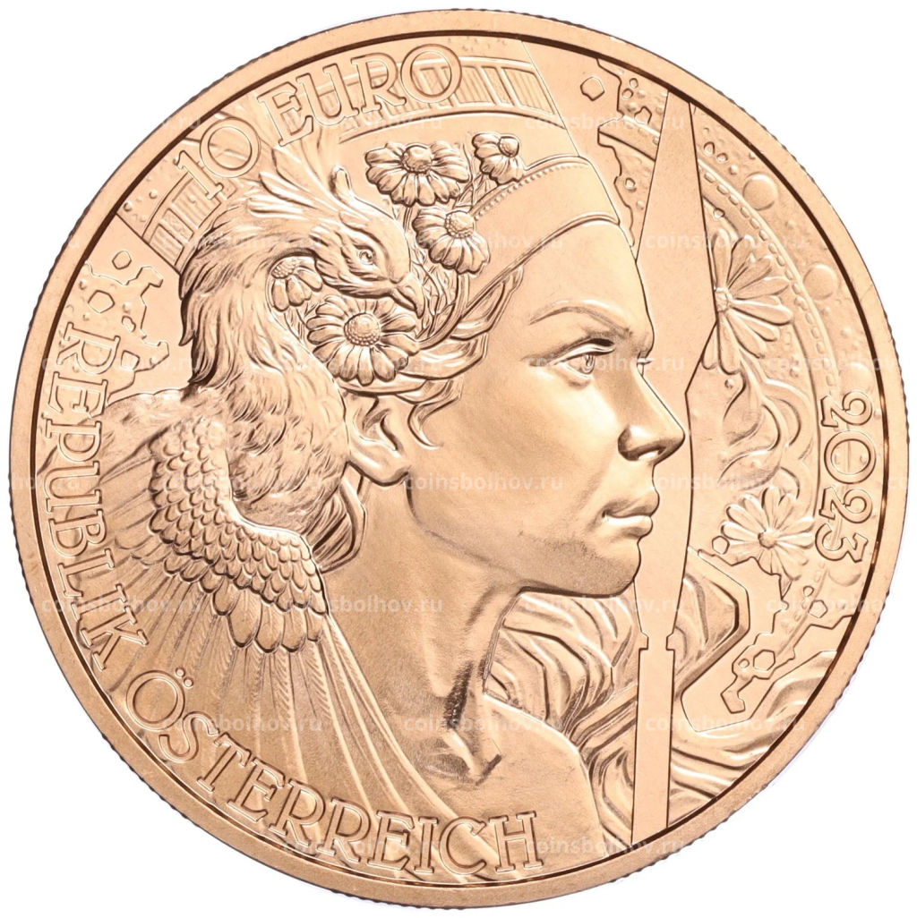 10 евро 2023 года Австрия Язык цветов Ромашка