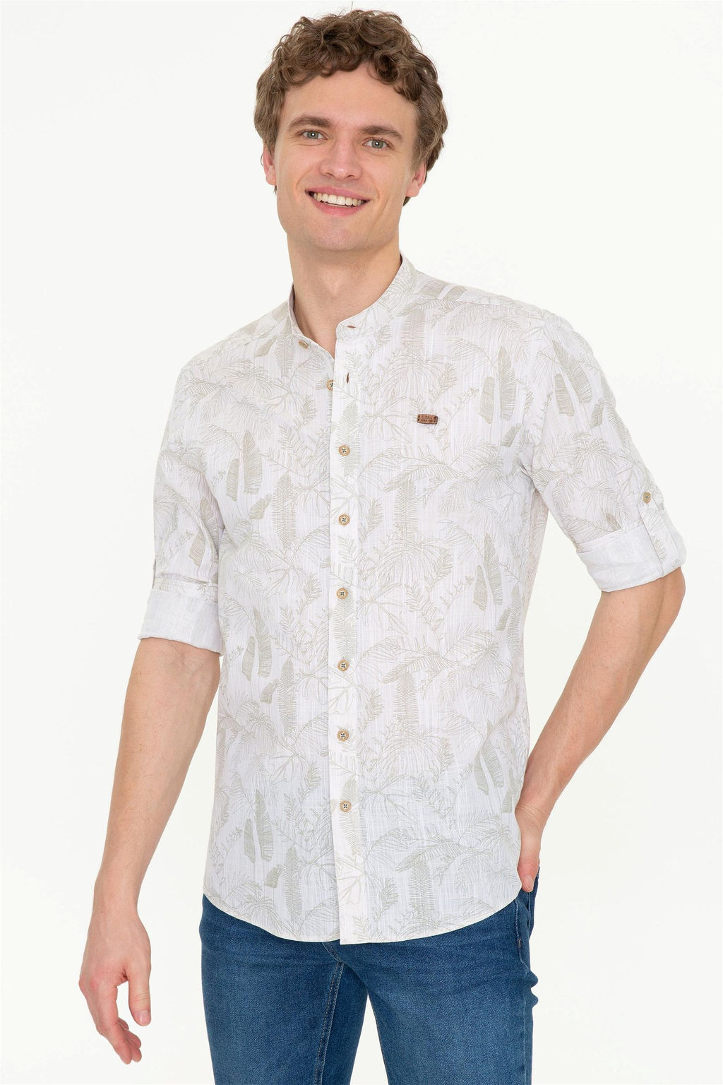 U. S. Polo Assn Мужская рубашка цвета хаки с длинным рукавом - U.s. polo assn фото 10