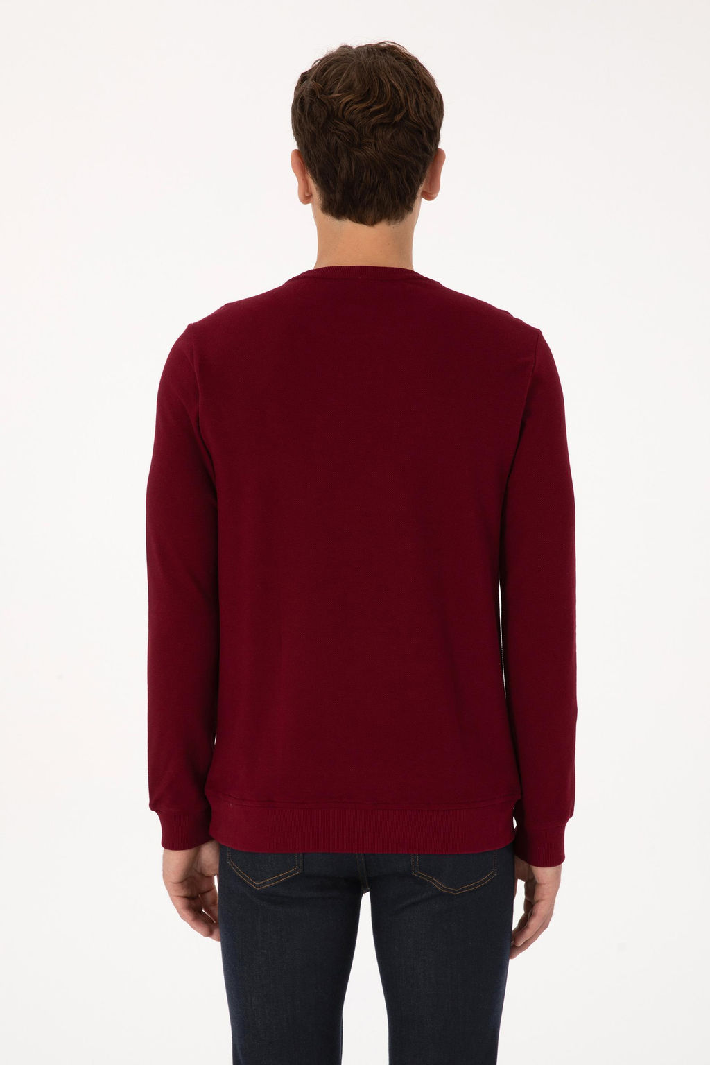 Erkek Regular Fit Bisiklet Yaka Bordo Sweatshirt - U.s. polo assn фото 5
