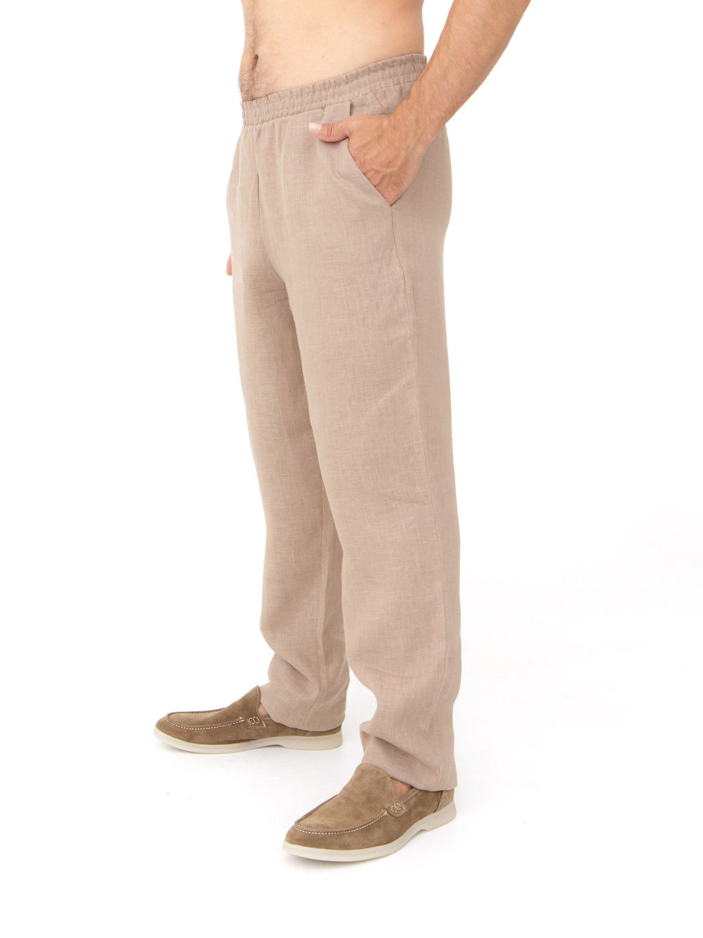 Брюки льняные мужские 598 мокко