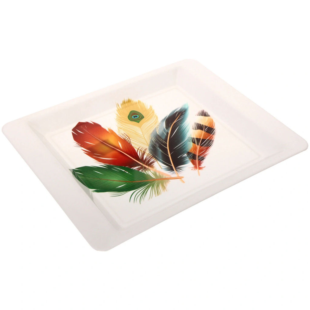 Цена за 2 шт. Поднос пластиковый "Волшебное перо" 38*30*2,5см