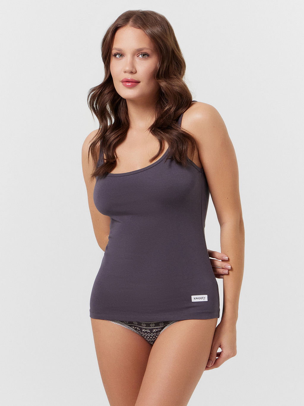 Комплект женский серый т.серый +олени на т.сером1 442208