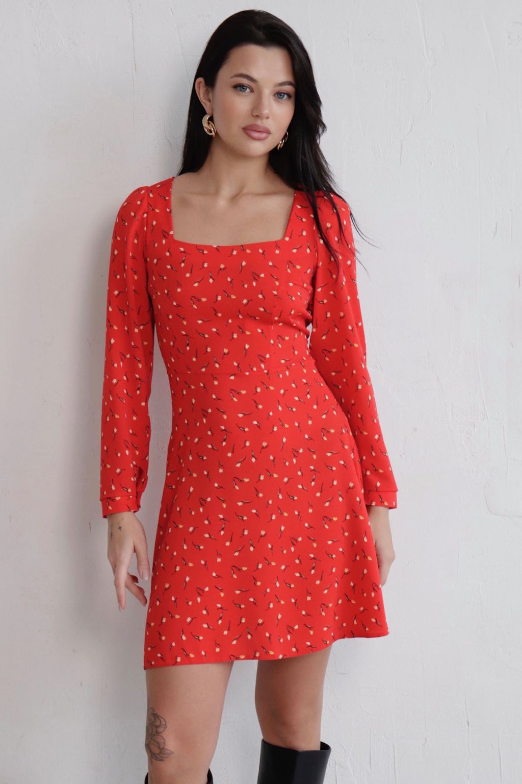 Платье с вырезом каре отрезное по талии - Martichelli фото 7