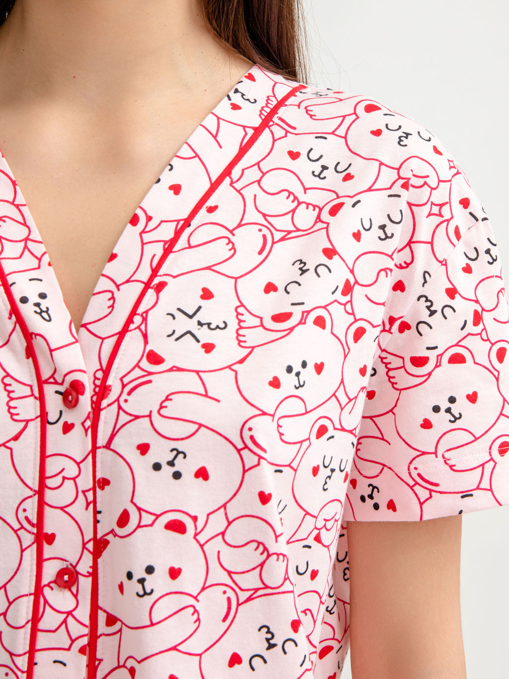 Комплект женский (жакет, шорты) розовый с медведями - Mark formelle фото 6