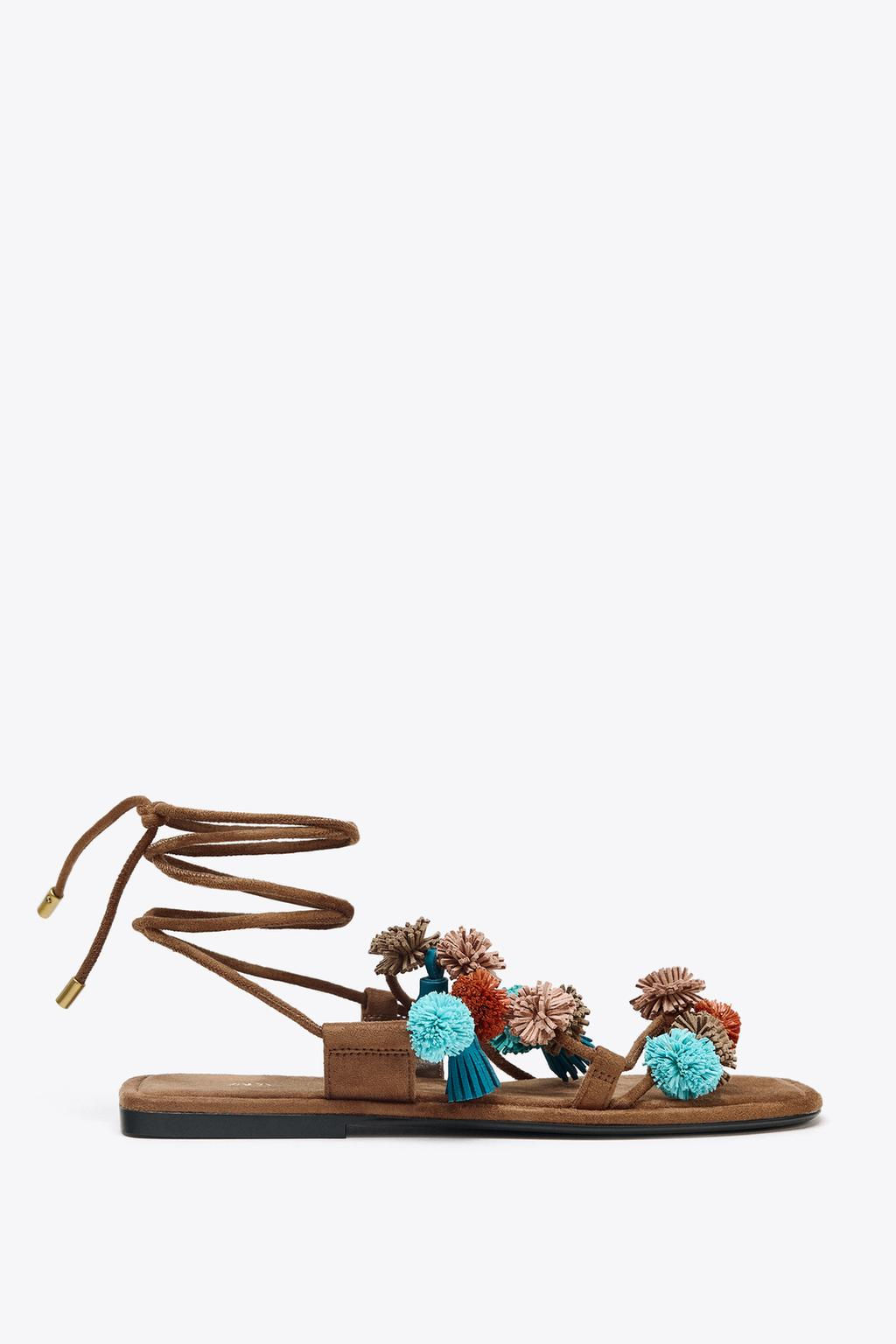 BEADED STRAPPY SANDALS - Zara фото 2