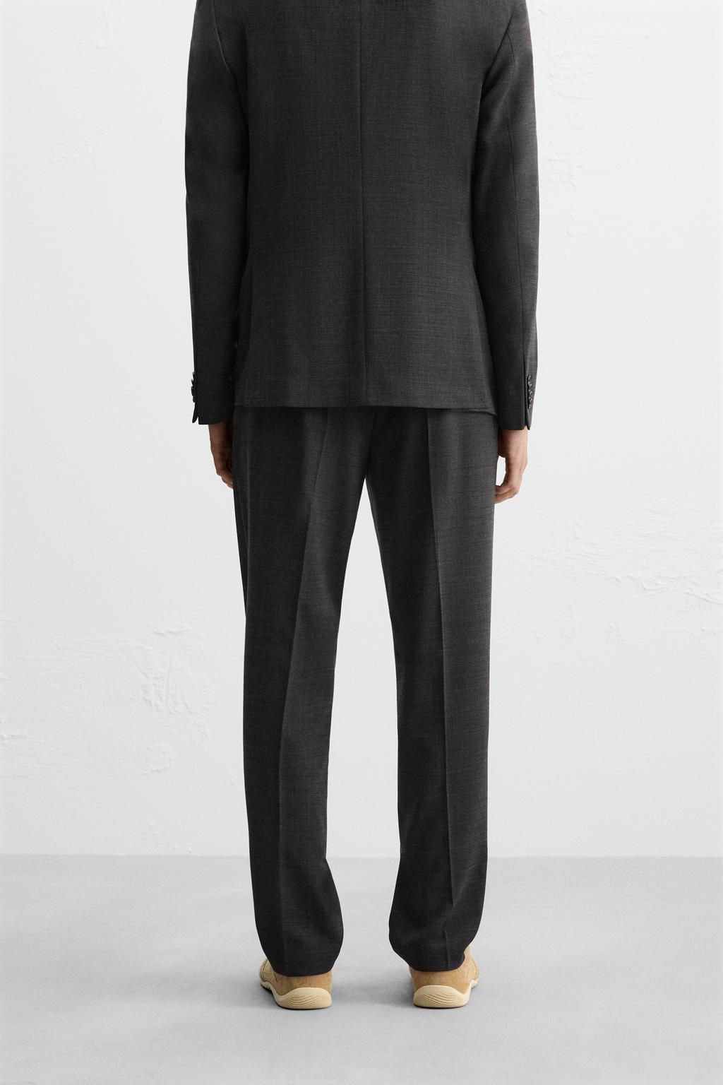 TEXTURED SUIT TROUSERS - Zara фото 3