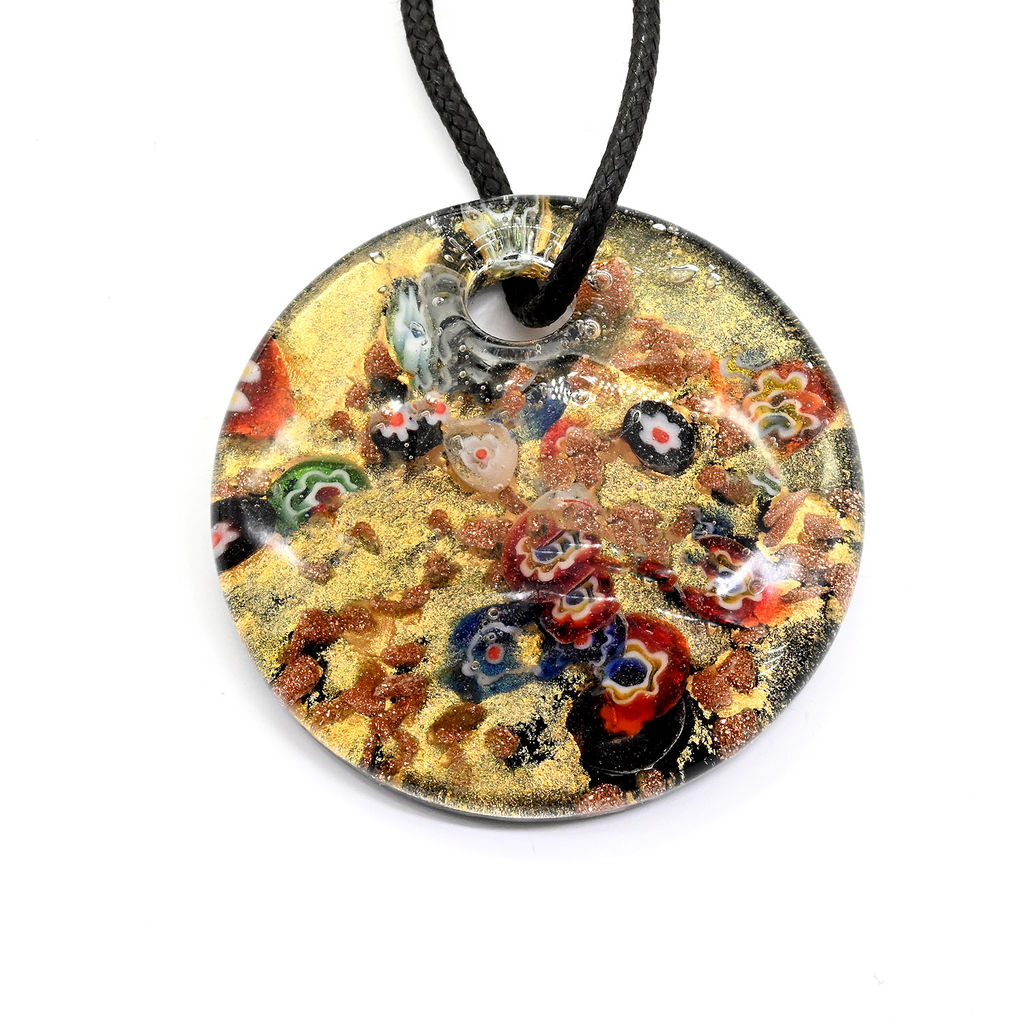 Круглая подвеска из муранского стекла 45мм цв.красный - Радуга камня фото 11