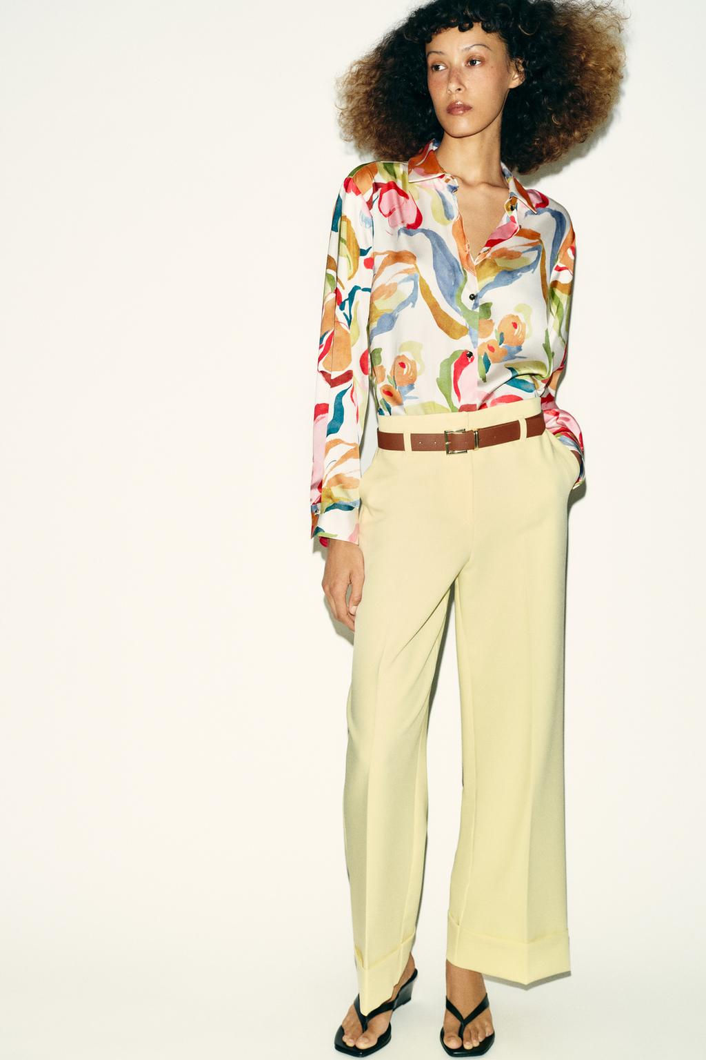 FLORAL PRINT SATIN SHIRT