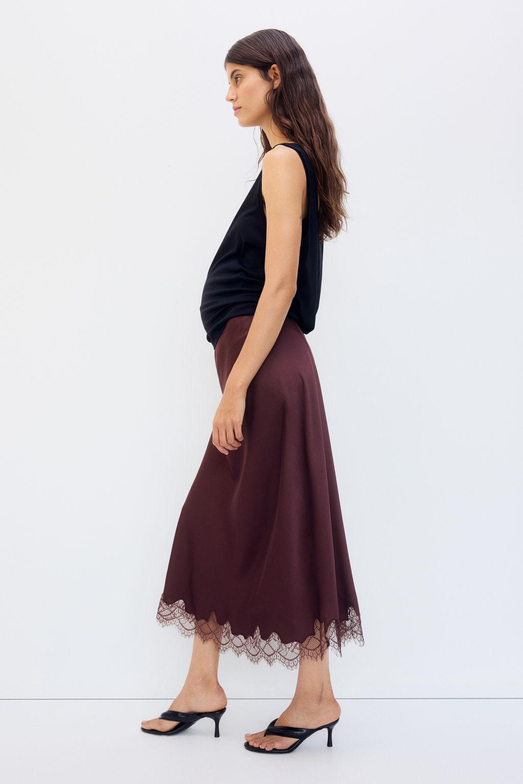 MAMA Falda lencera con ribete de encaje - H&m фото 6