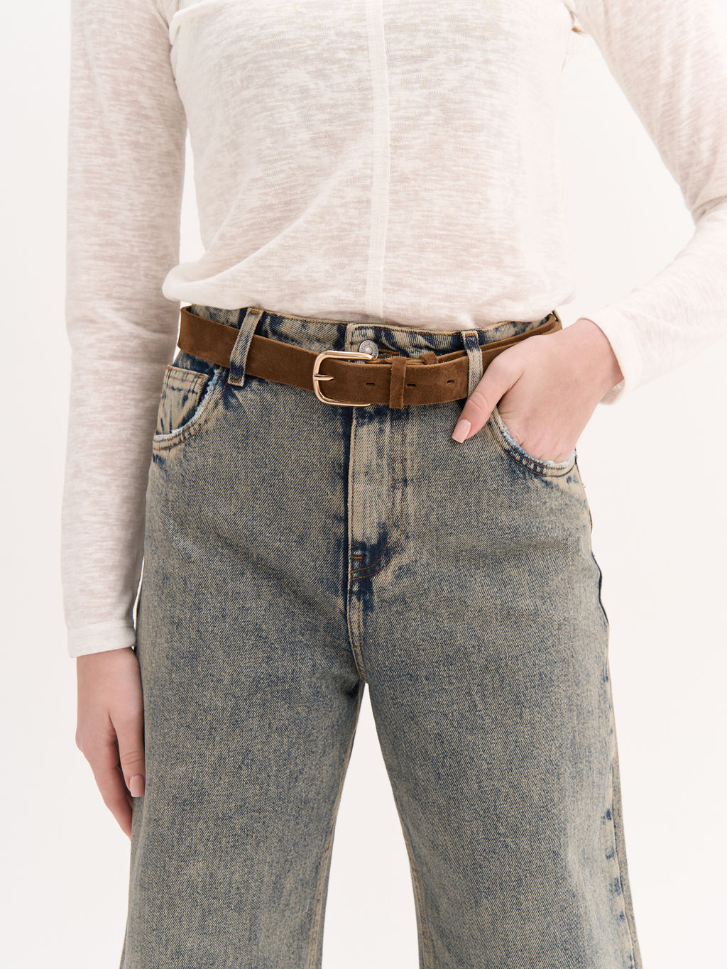 Джинсы Wide fit "Серо-голубые" женские