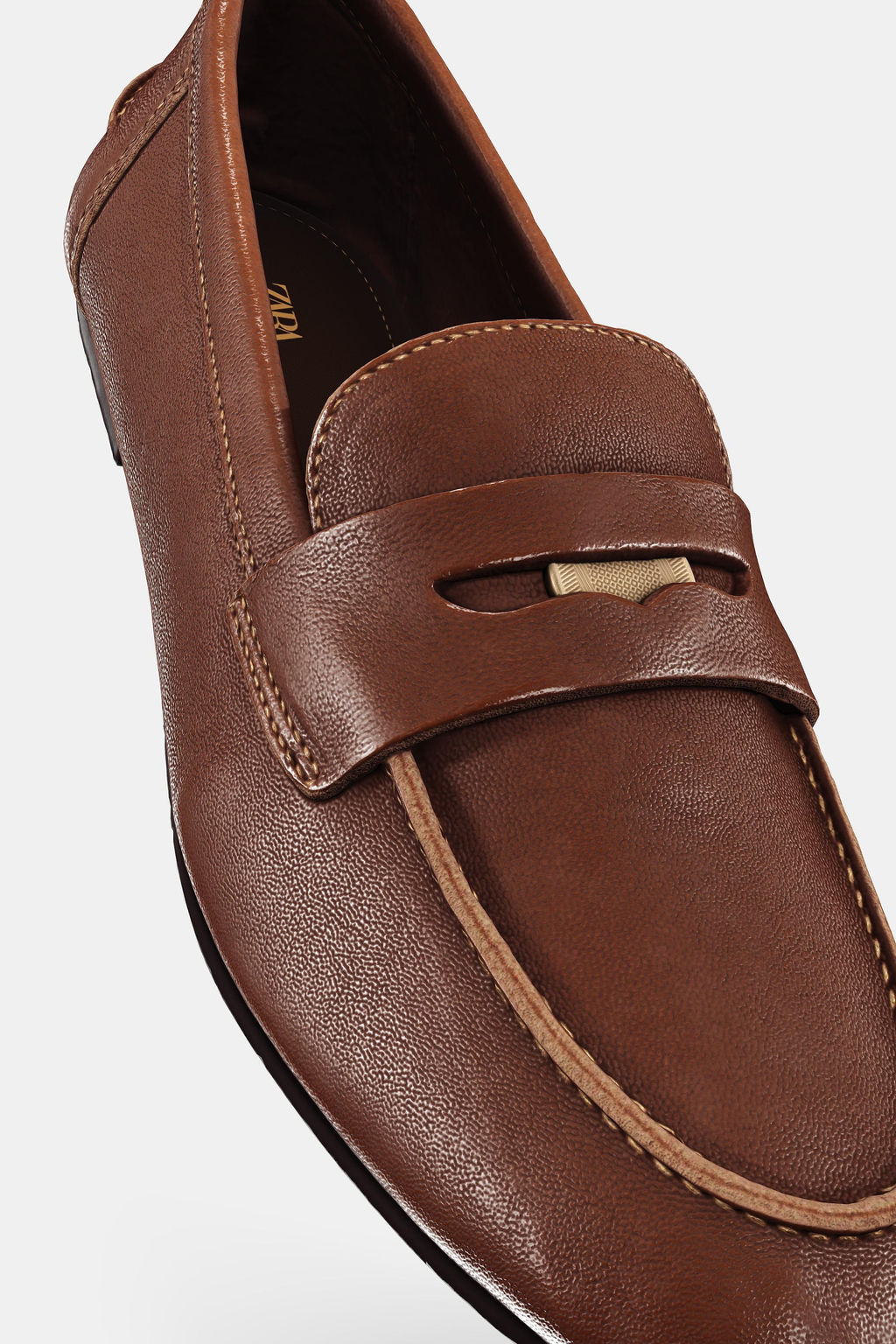 LEATHER PENNY LOAFERS - Zara фото 10