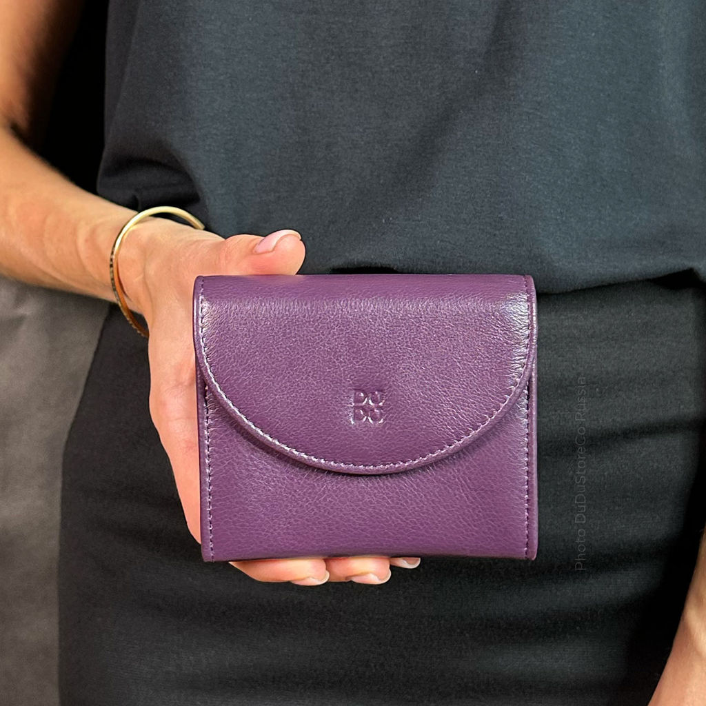 Кошелек кожаный DuDu серии Malaga | темно-фиолетовый - Dudubags фото 6